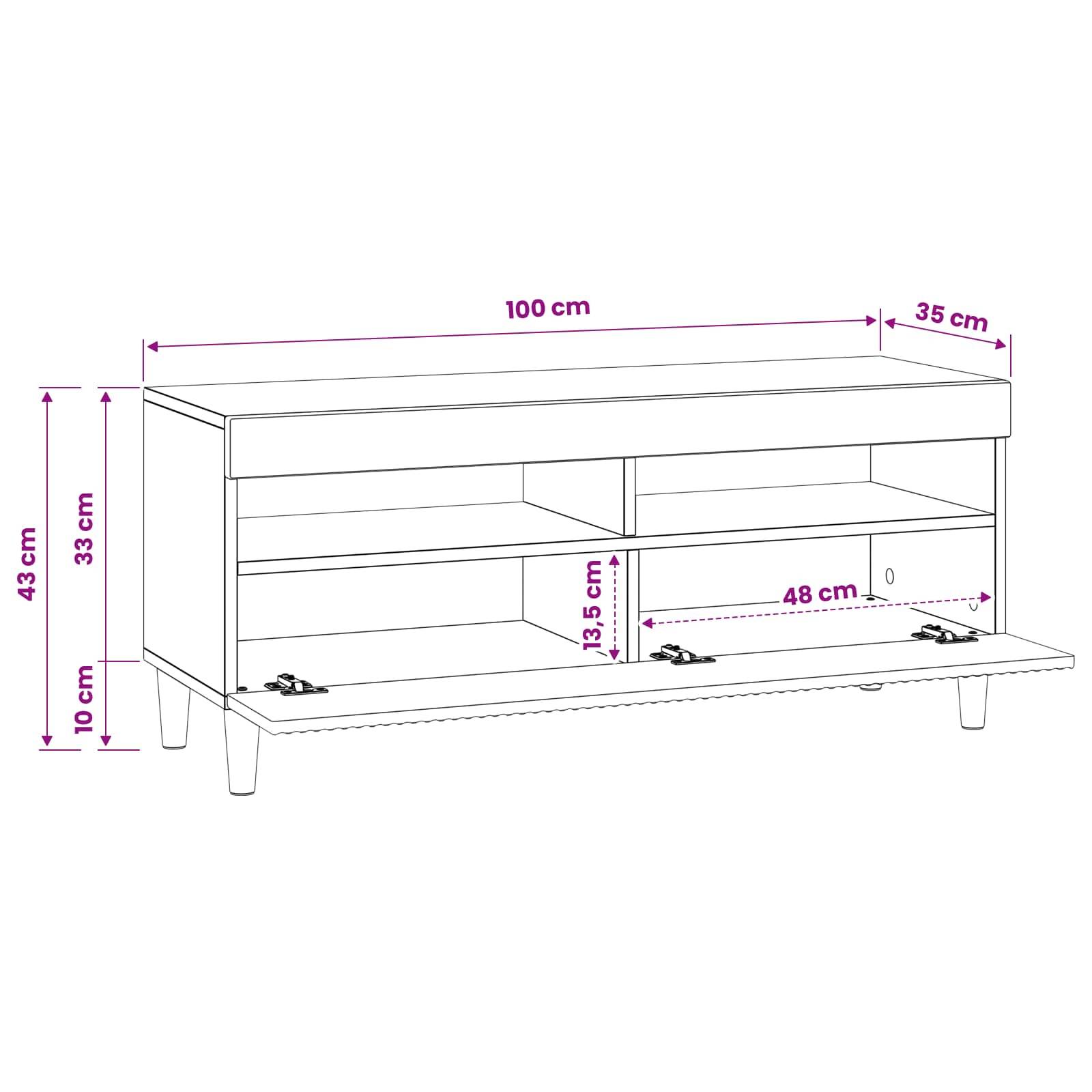 vidaXL LED-TV-Schrank Schwarz Holzwerkstoff