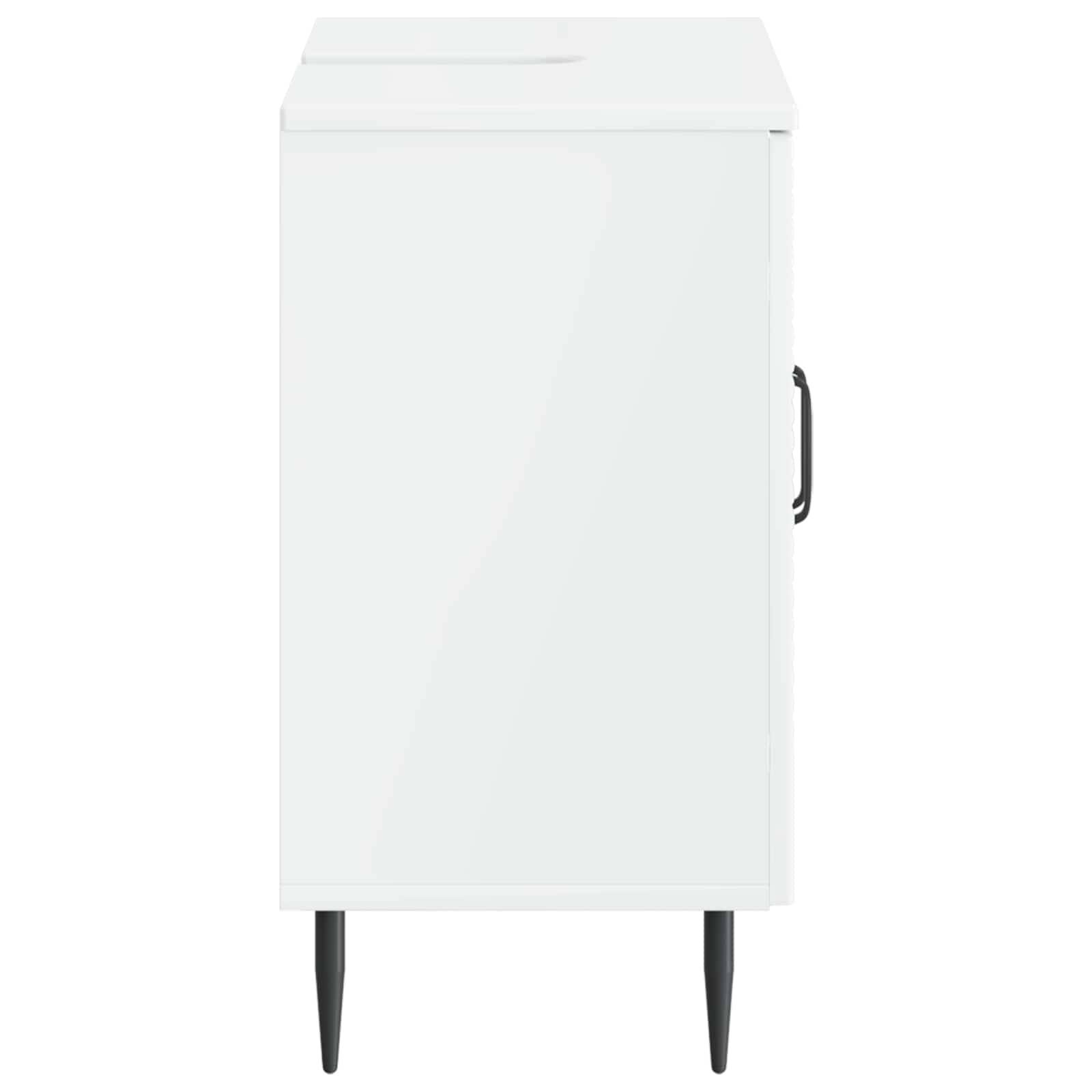 vidaXL Waschbeckenschrank HAARLEM Hochglanz Weiß 59,5 x 31,5 x 59 cm