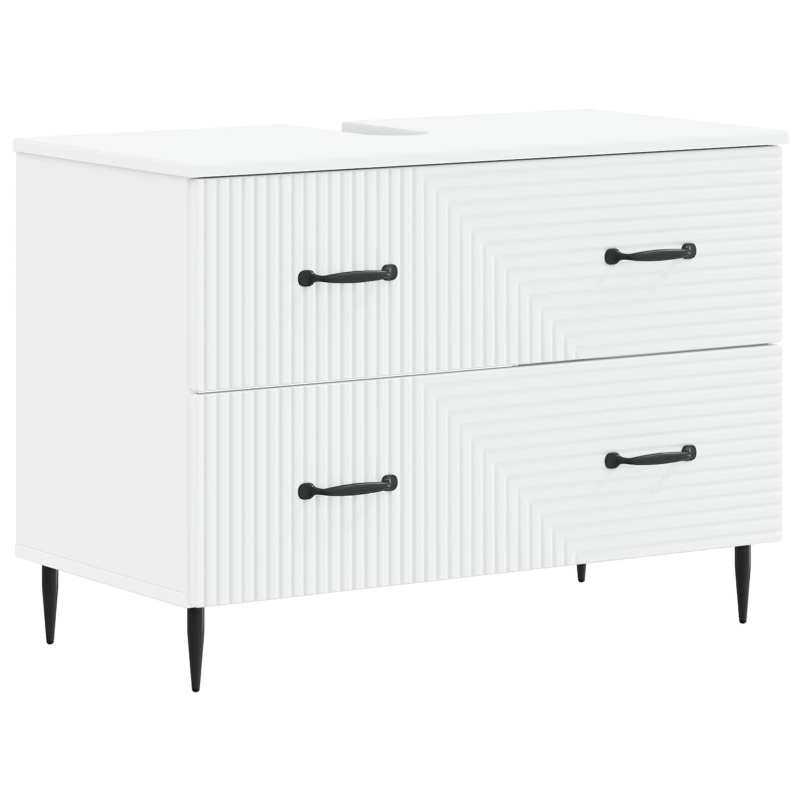 vidaXL Waschbeckenschrank HAARLEM Weiß 82 x 41 x 58,5 cm Holzwerkstoff