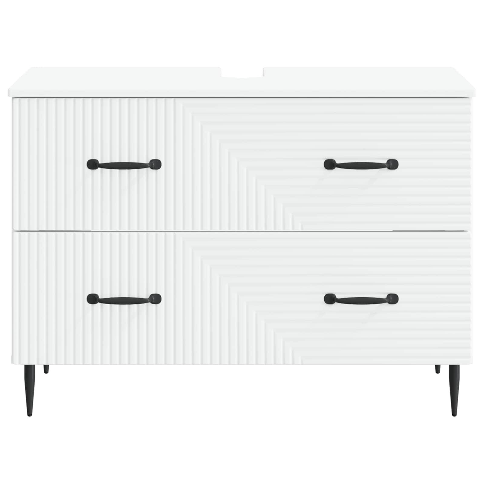 vidaXL Waschbeckenschrank HAARLEM Weiß 82 x 41 x 58,5 cm Holzwerkstoff