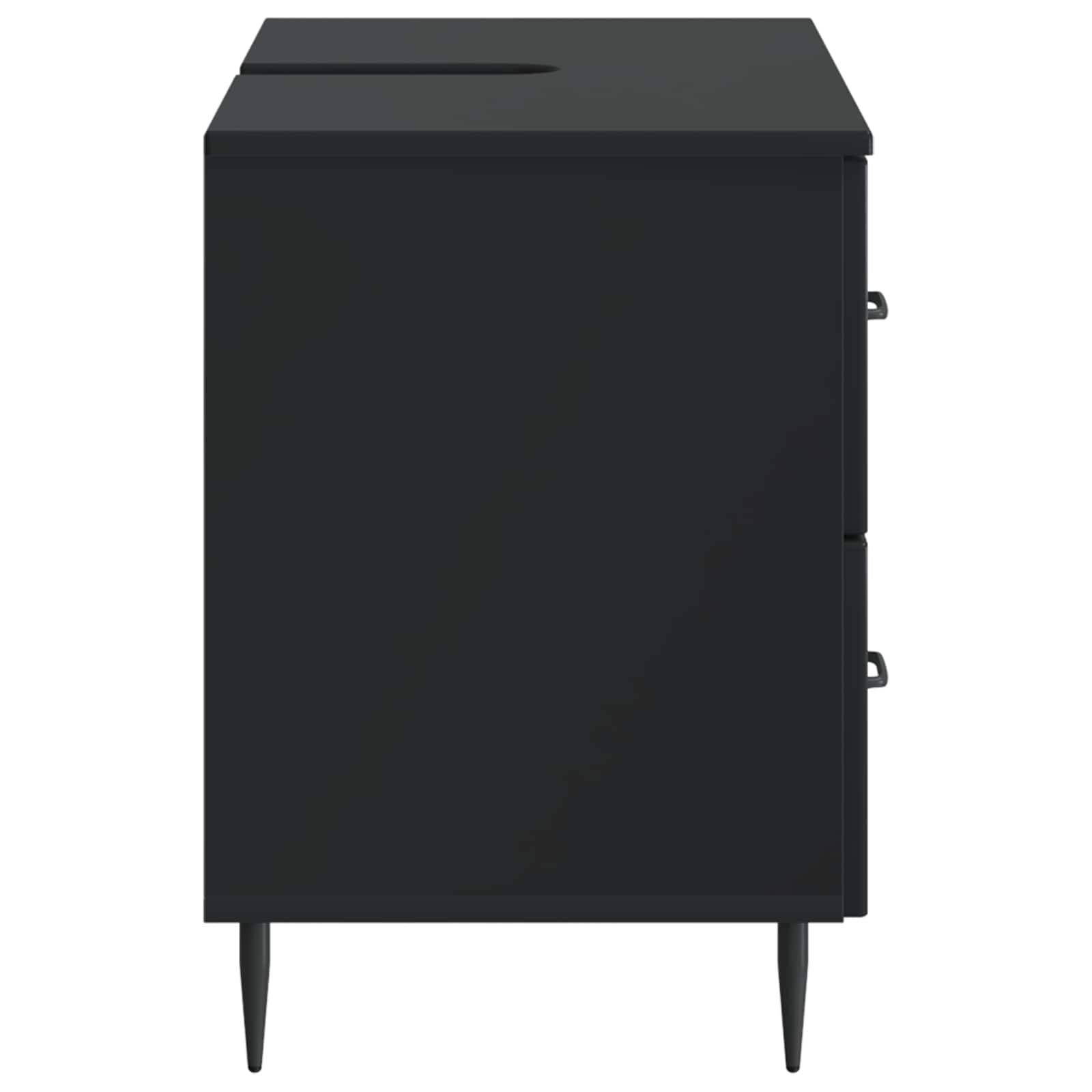 vidaXL Waschbeckenschrank HAARLEM Schwarz 82 x 41 x 58,5 cm
