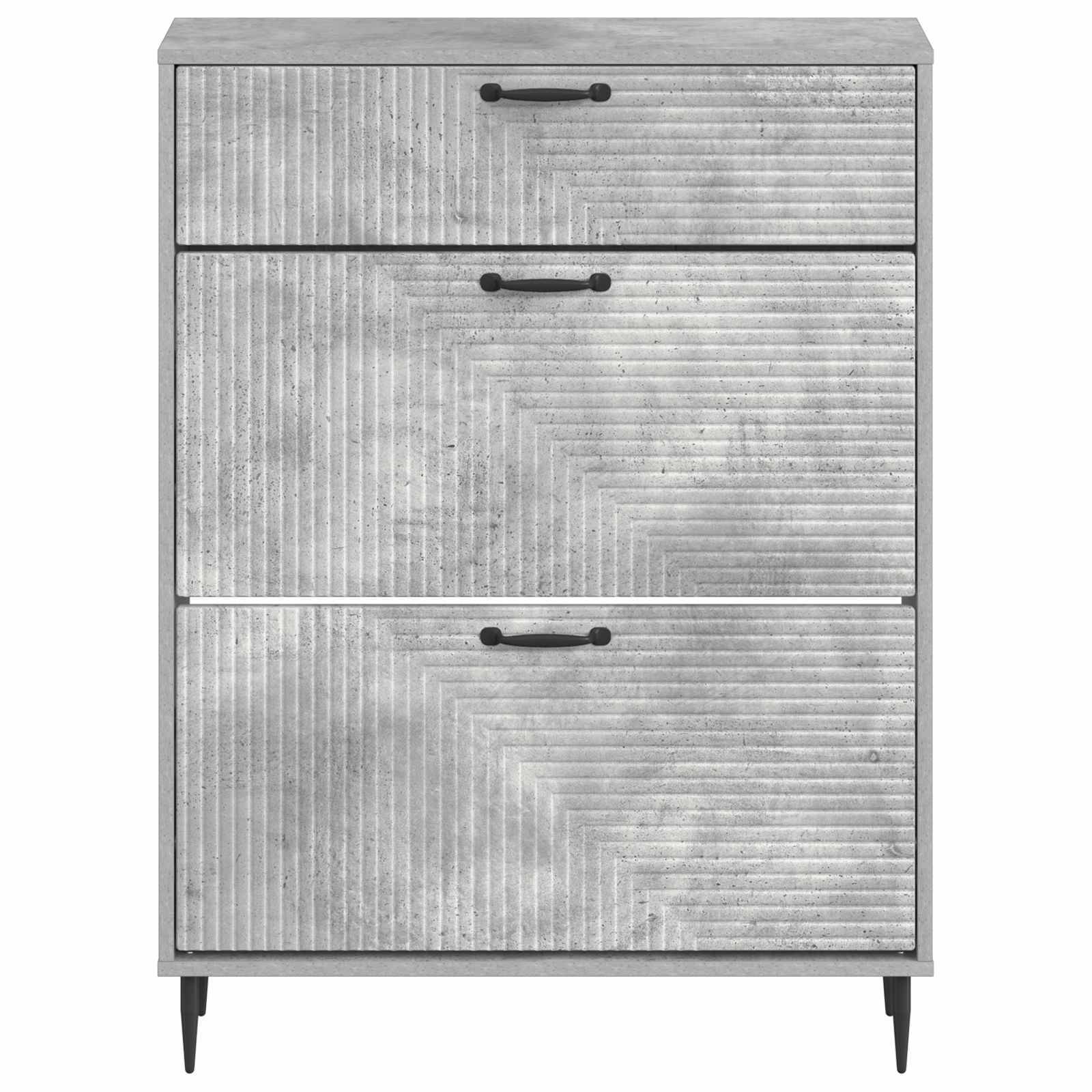 vidaXL Schuhschrank HAARLEM 78 x 24 x 103 cm Holzwerkstoff Betongrau
