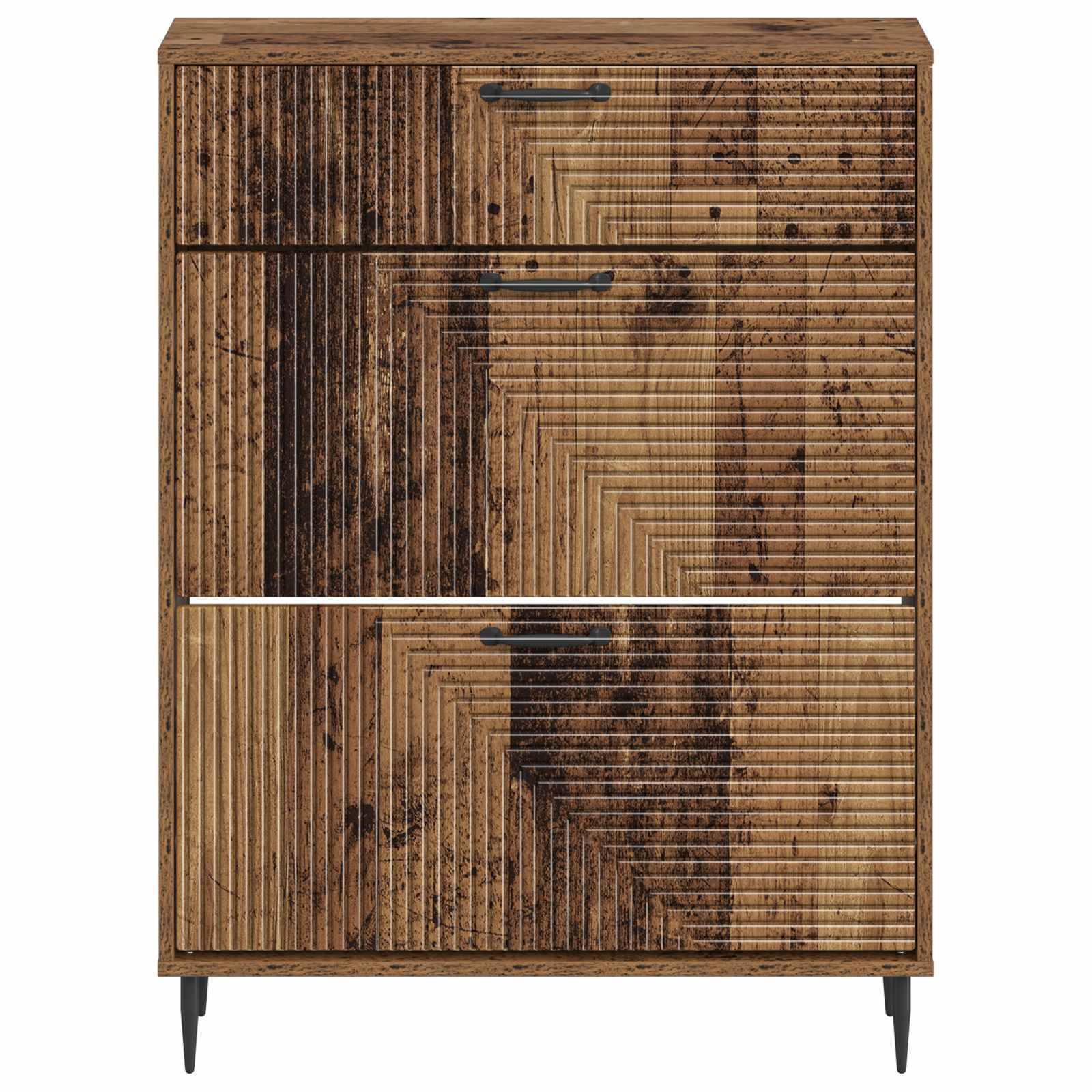 vidaXL Schuhschrank HAARLEM 78 x 24 x 103 cm Holzwerkstoff Altholz