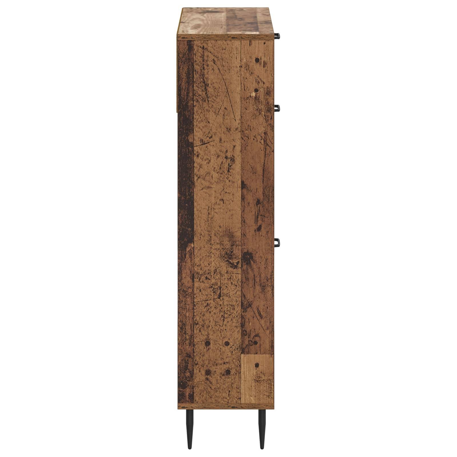 vidaXL Schuhschrank HAARLEM 78 x 24 x 103 cm Holzwerkstoff Altholz