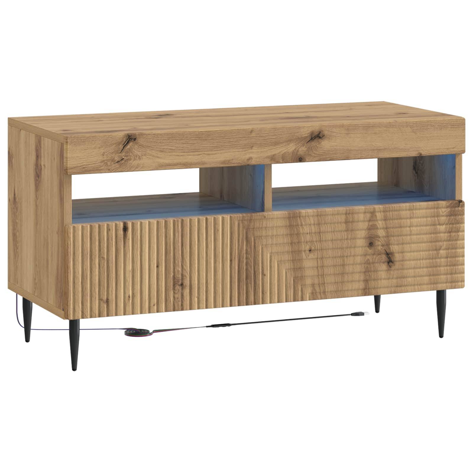 vidaXL LED-TV-Schrank Artisan-Eiche Holzwerkstoff