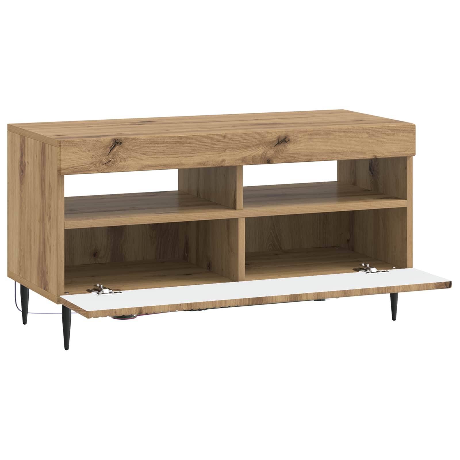 vidaXL LED-TV-Schrank Artisan-Eiche Holzwerkstoff