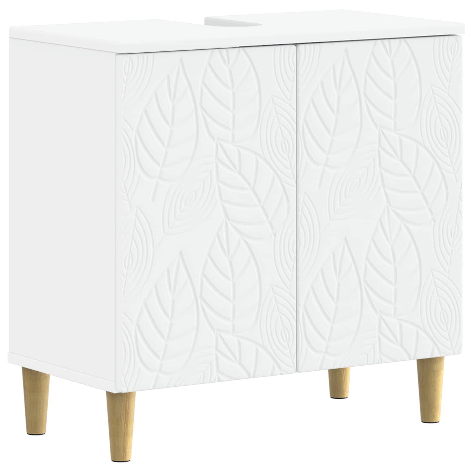 vidaXL Waschbeckenschrank DELFT Weiß 59,5 x 31,5 x 59 cm Holzwerkstoff