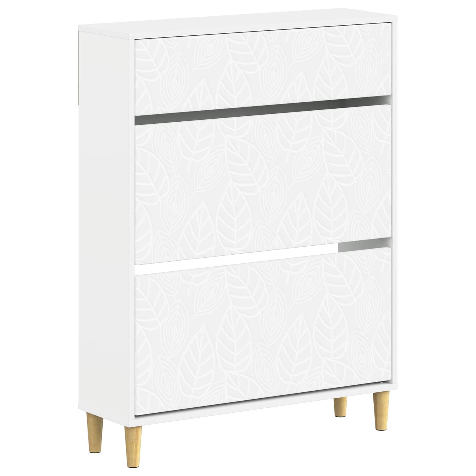 vidaXL Schuhschrank DELFT 78 x 24 x 103 cm Holzwerkstoff Weiß