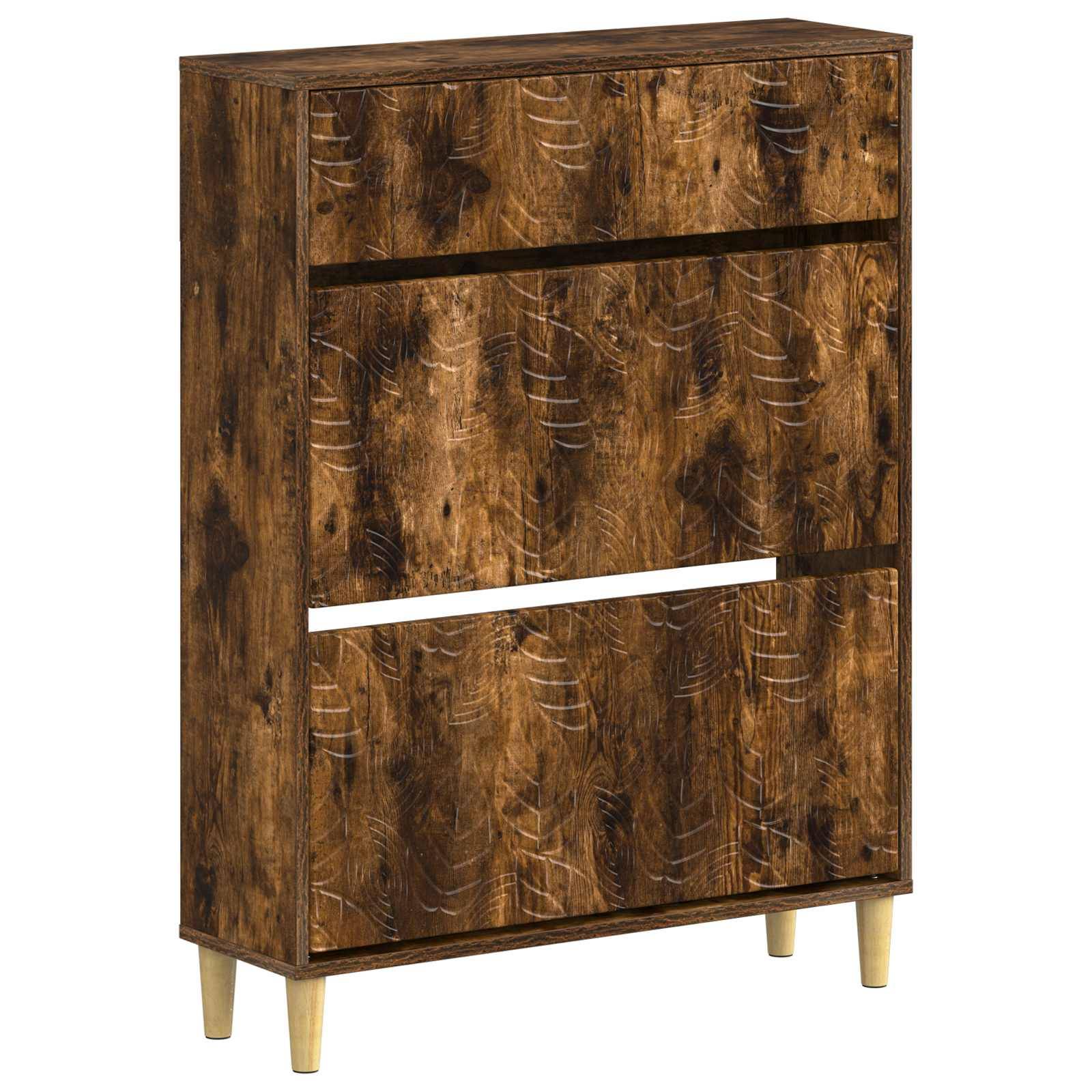 vidaXL Schuhschrank DELFT 78 x 24 x 103 cm Holzwerkstoff Raucheiche