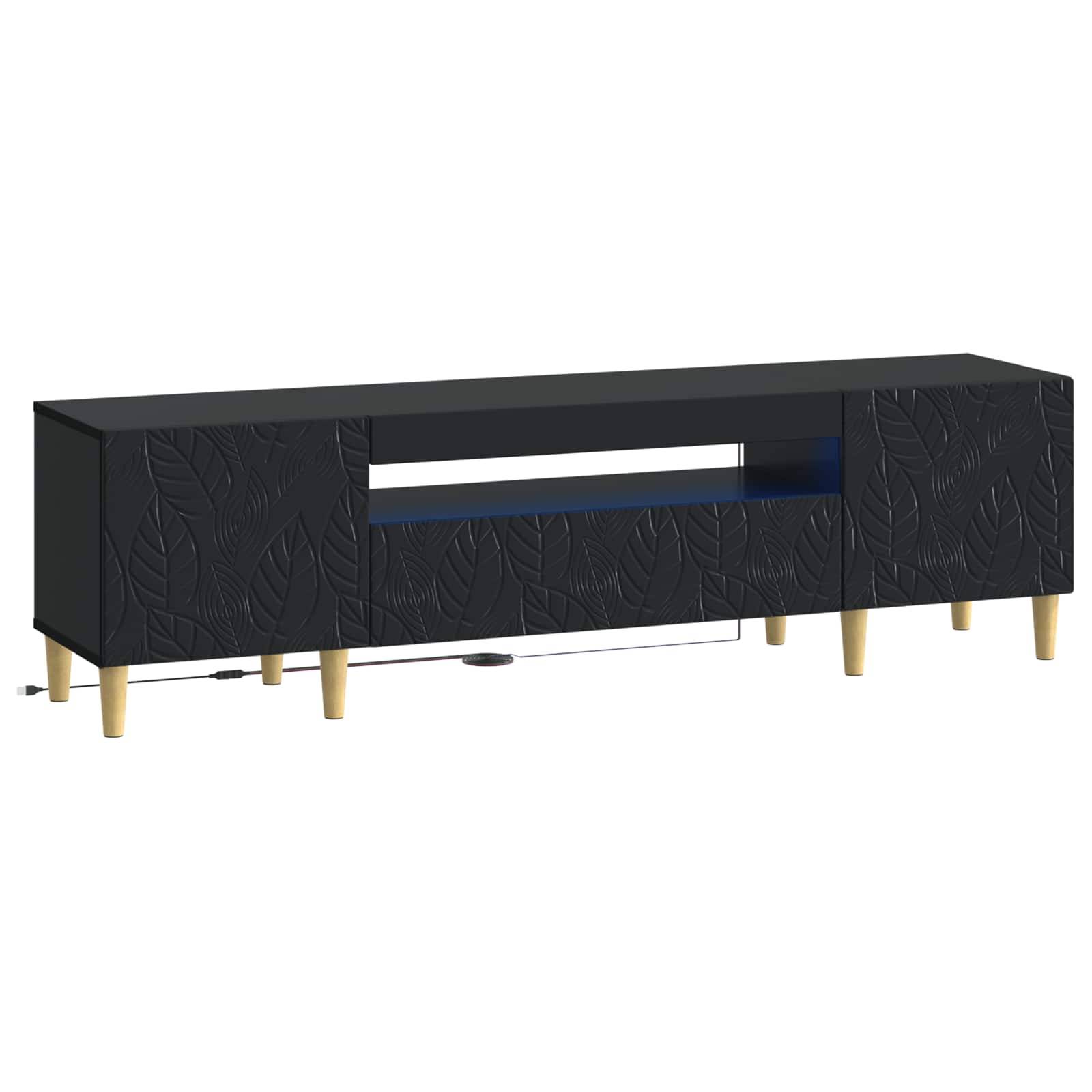 vidaXL LED-TV-Schrank Schwarz Holzwerkstoff