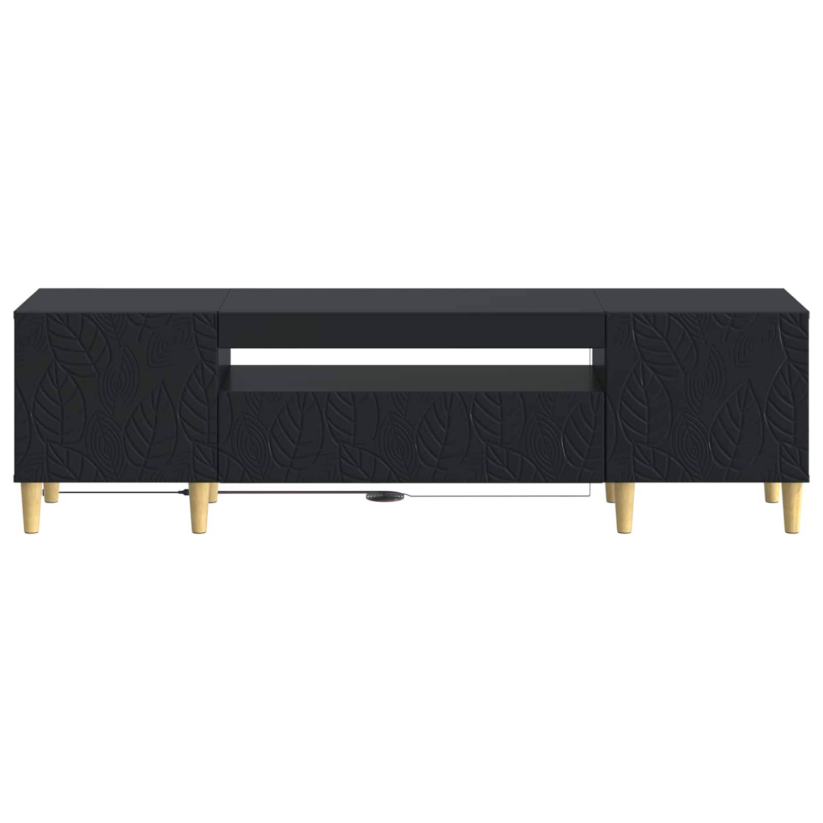 vidaXL LED-TV-Schrank Schwarz Holzwerkstoff