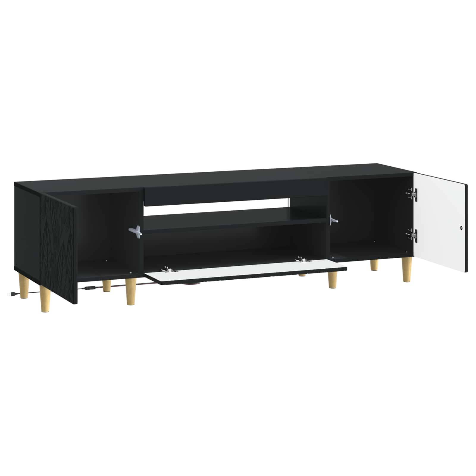 vidaXL LED-TV-Schrank Schwarz Holzwerkstoff