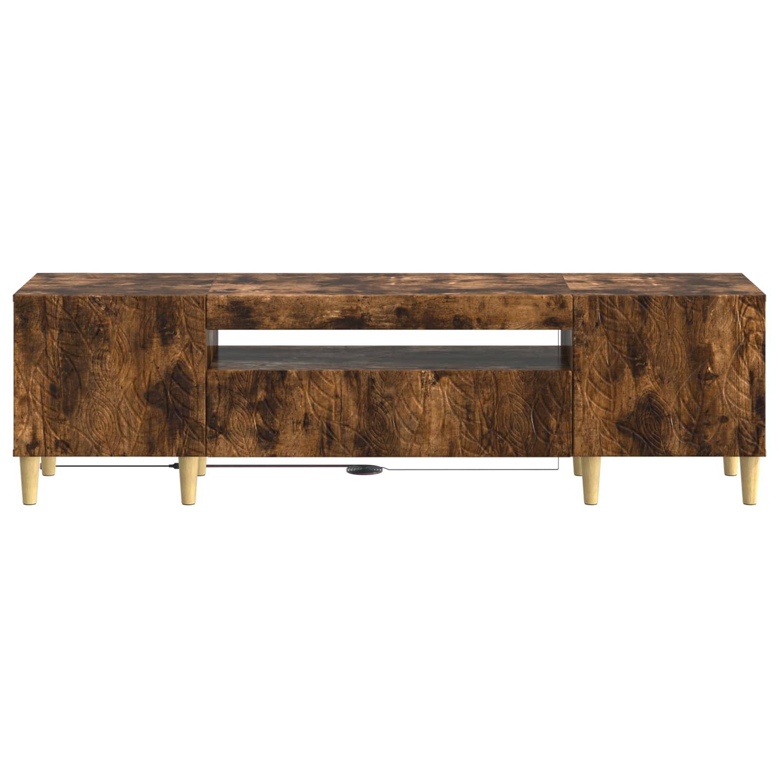 vidaXL LED-TV-Schrank Raucheiche Holzwerkstoff