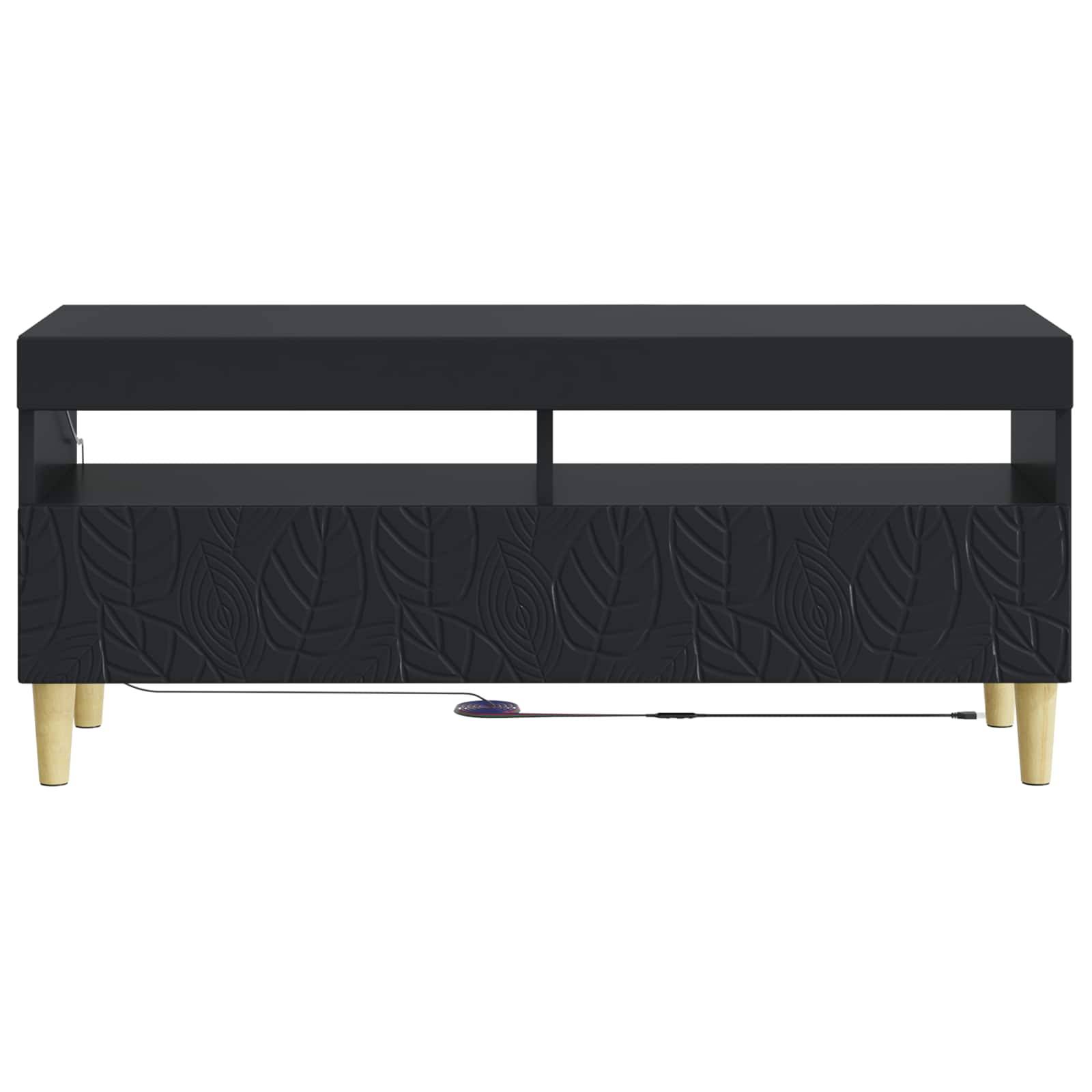 vidaXL LED-TV-Schrank Schwarz Holzwerkstoff