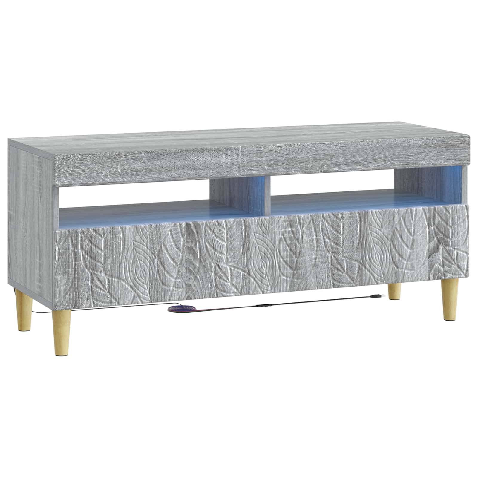vidaXL LED-TV-Schrank Sonoma-Grau Holzwerkstoff