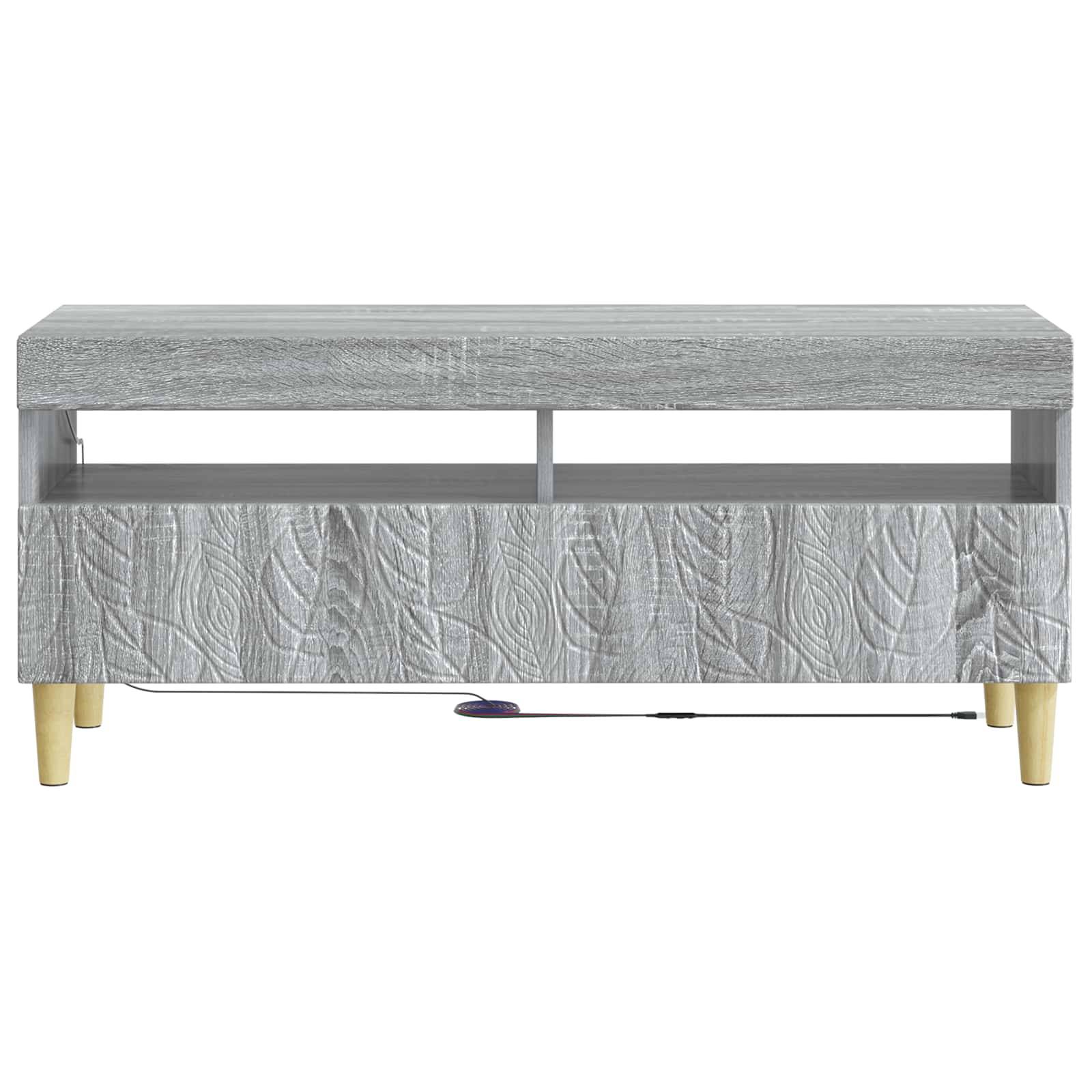 vidaXL LED-TV-Schrank Sonoma-Grau Holzwerkstoff
