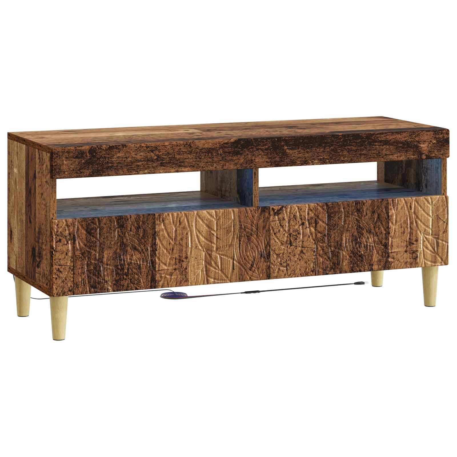 vidaXL 5-teiliges LED TV Schrank Altholz Holzwerkstoff