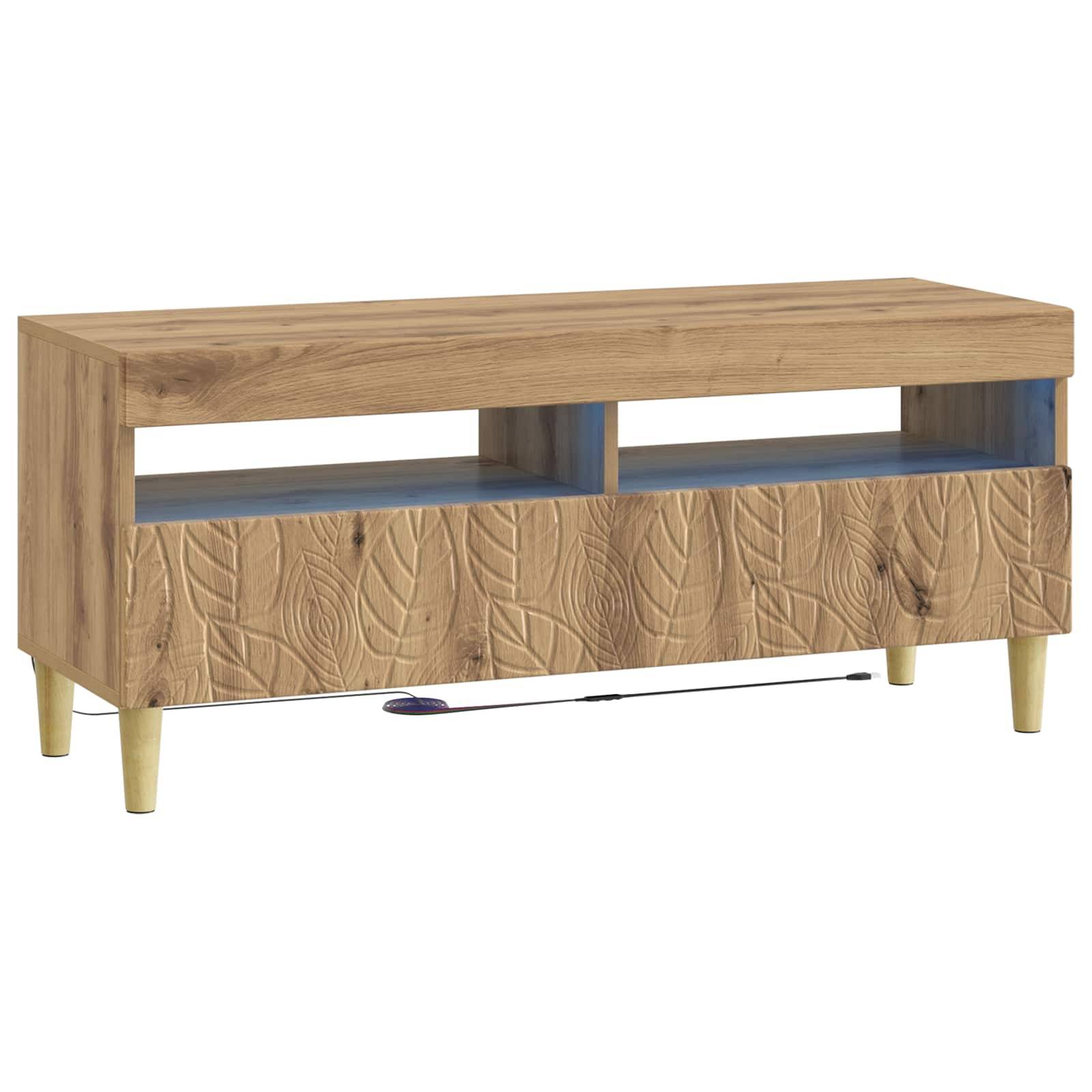 vidaXL LED-TV-Schrank Artisan-Eiche Holzwerkstoff