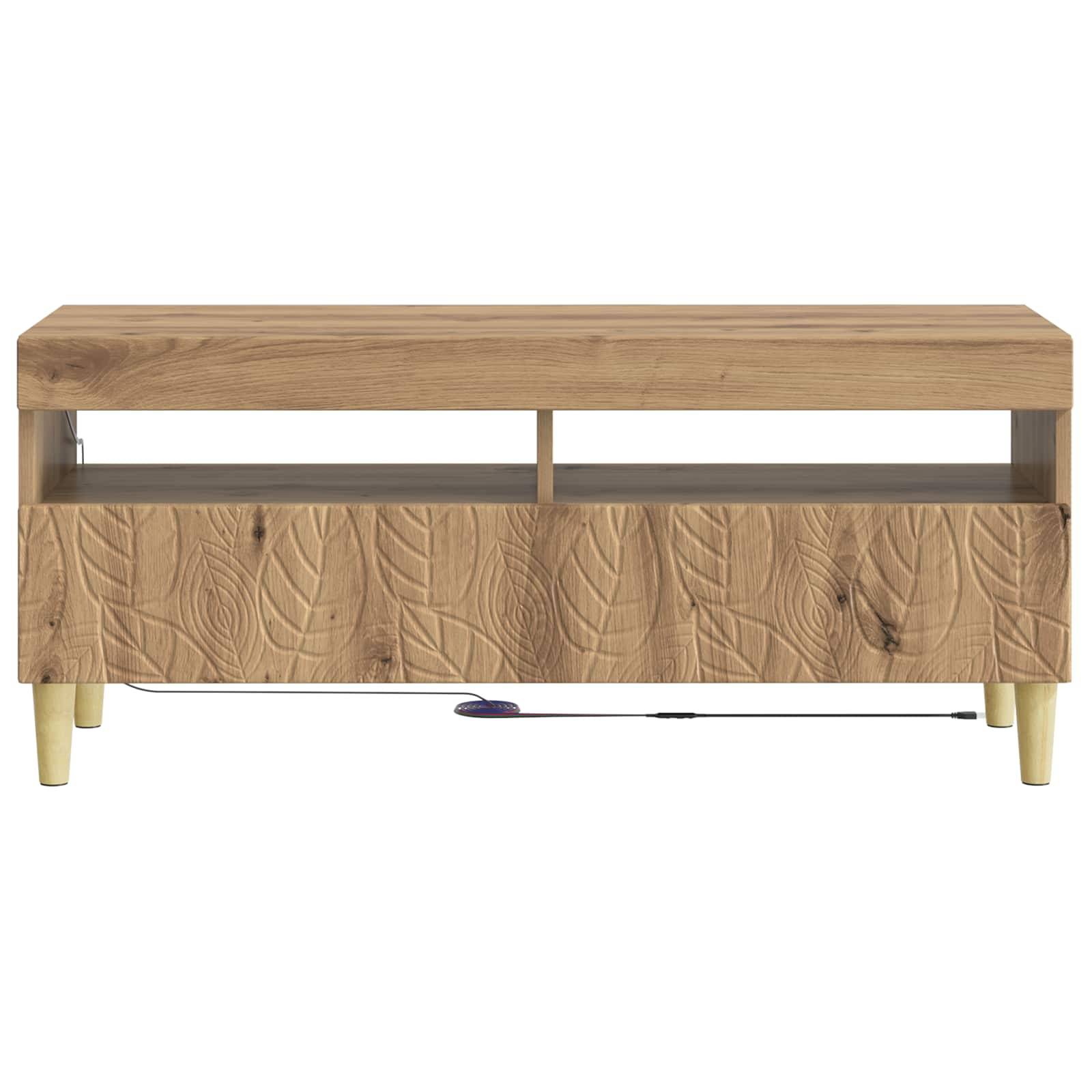 vidaXL LED-TV-Schrank Artisan-Eiche Holzwerkstoff