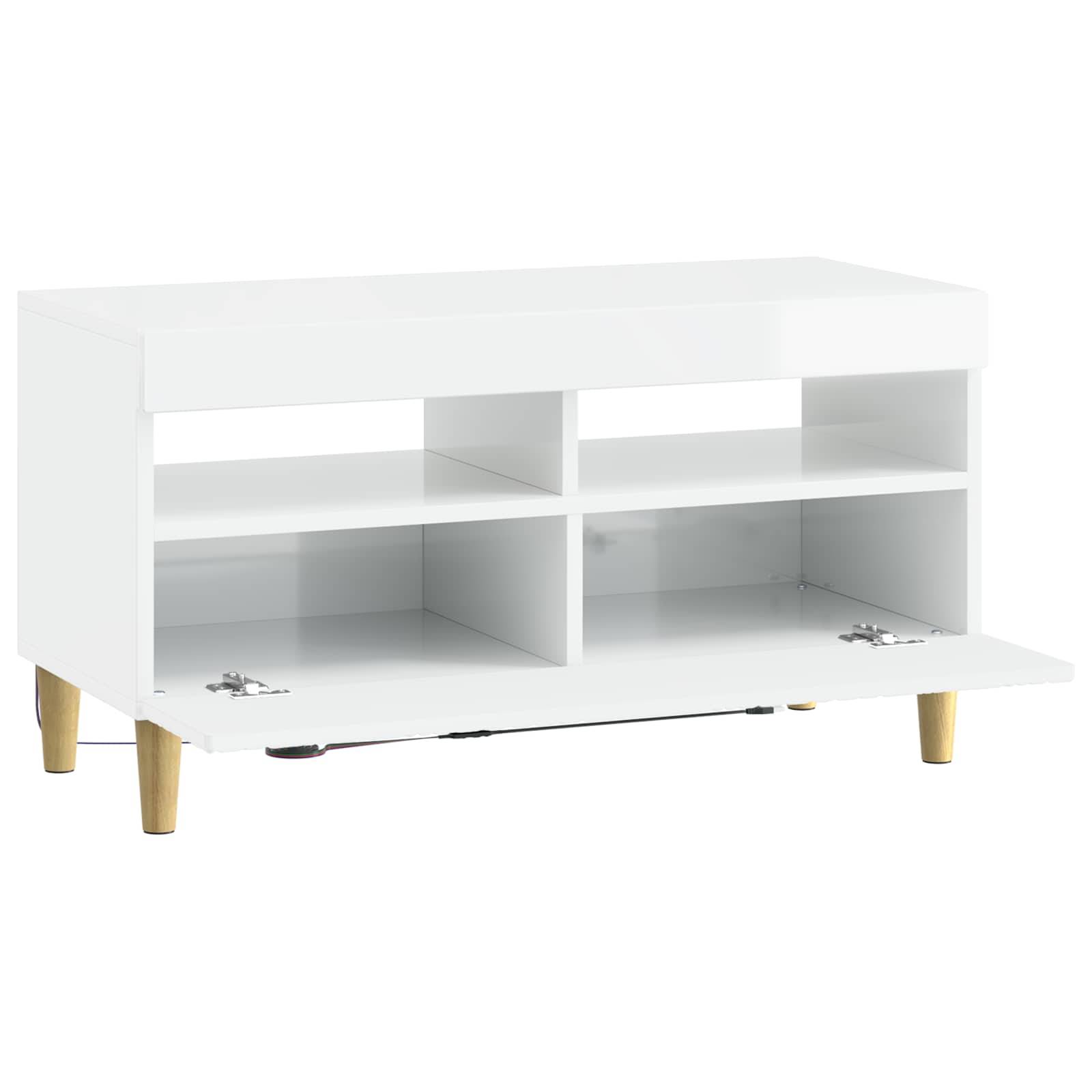 vidaXL LED-TV-Schrank Hochglanz Weiß Holzwerkstoff