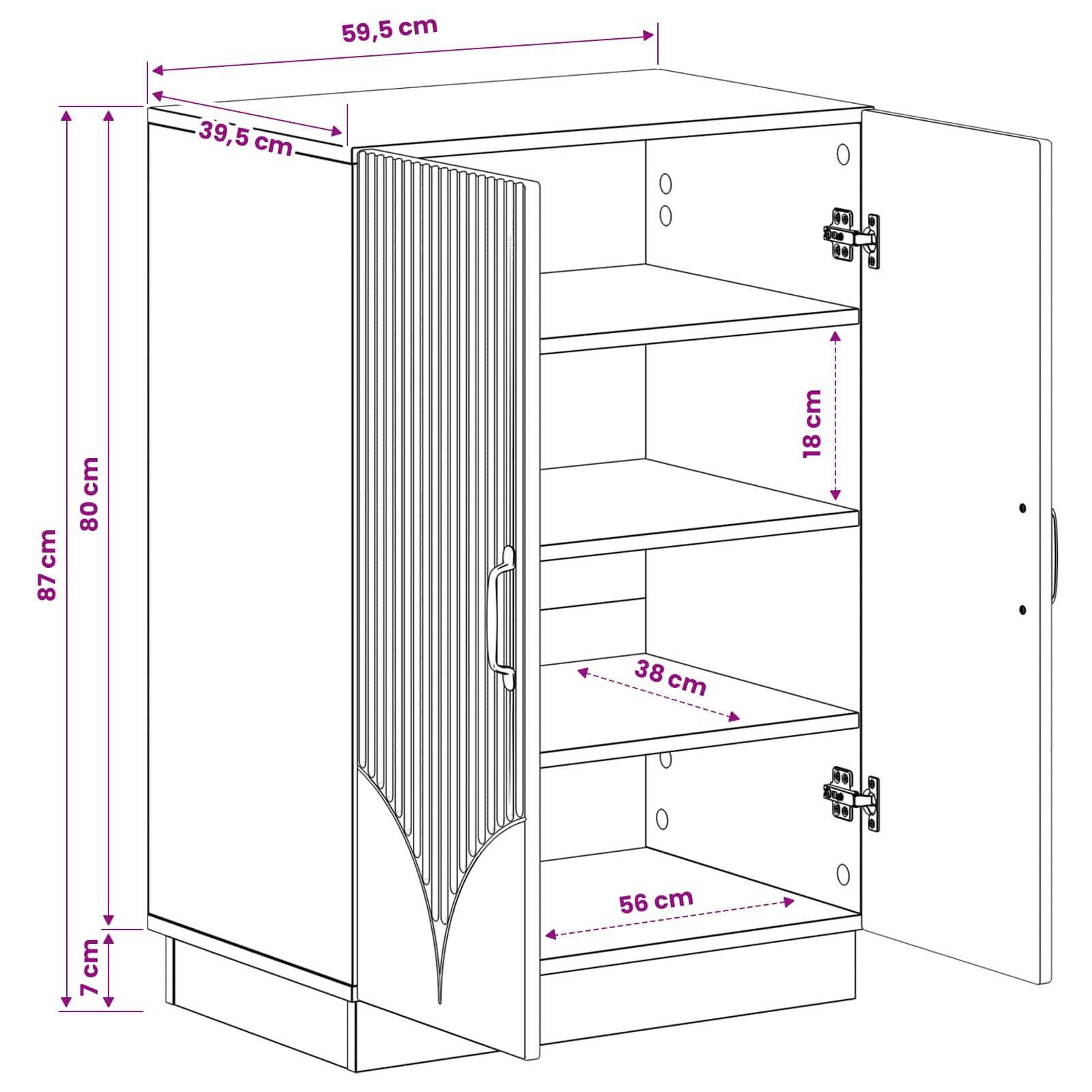 vidaXL Schuhschrank HOORN 59,5 x 39,5 x 87 cm Holzwerkstoff Weiß