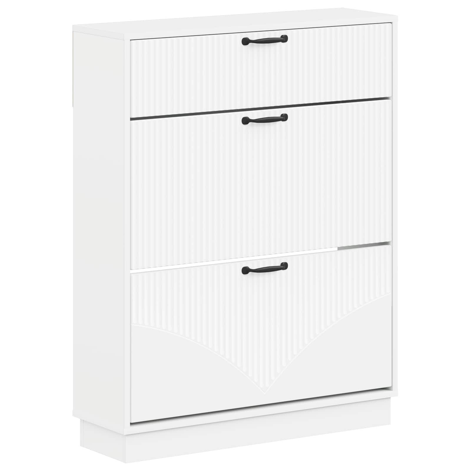 vidaXL Schuhschrank HOORN 78 x 24 x 100 cm Holzwerkstoff Weiß