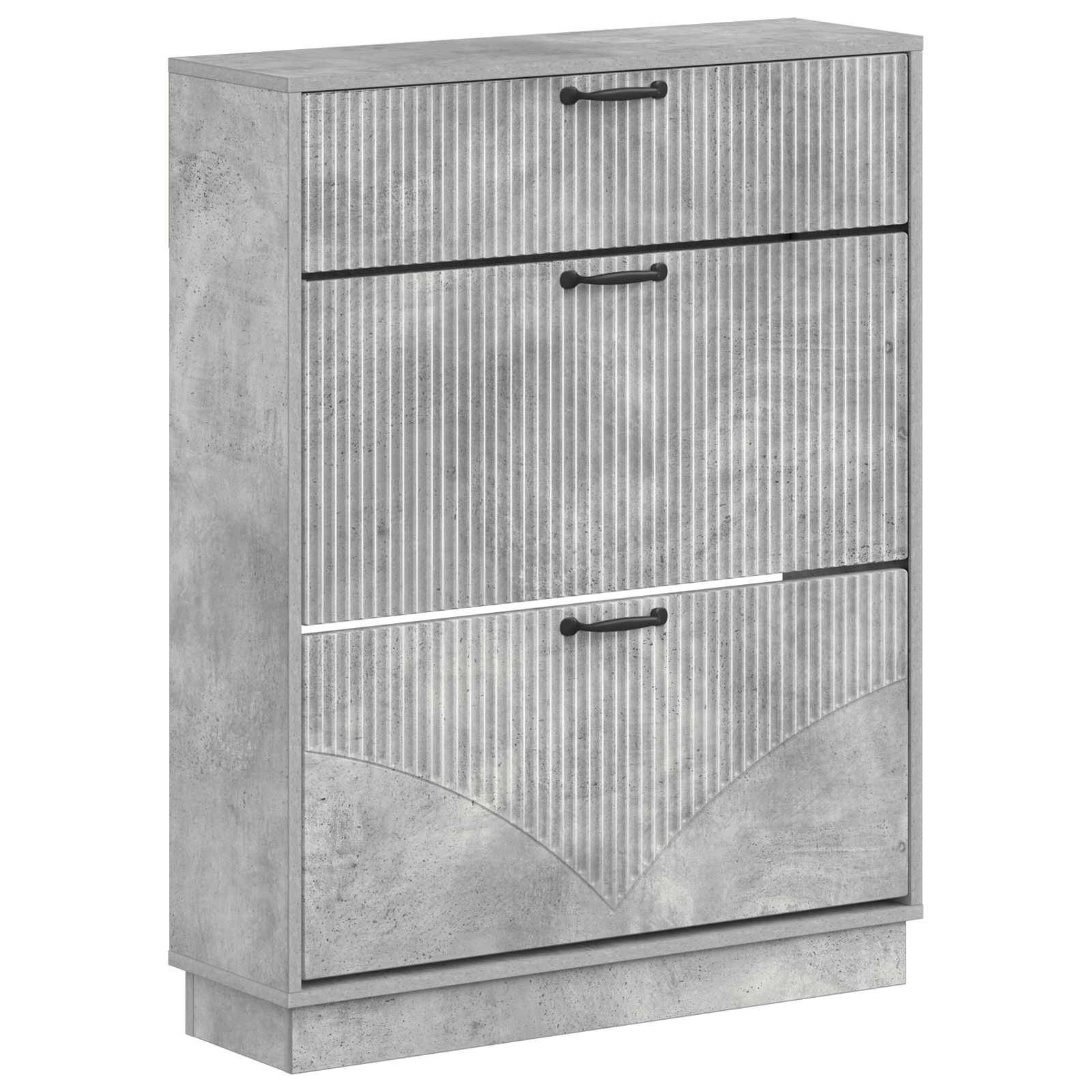 vidaXL Schuhschrank HOORN 78 x 24 x 100 cm Holzwerkstoff Betongrau