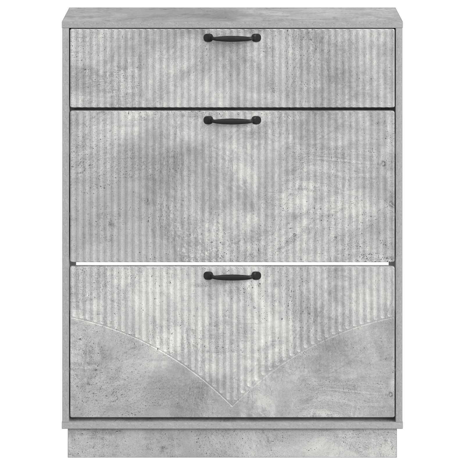 vidaXL Schuhschrank HOORN 78 x 24 x 100 cm Holzwerkstoff Betongrau