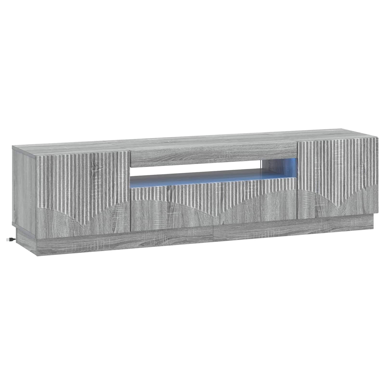 vidaXL LED-TV-Schrank Sonoma-Grau Holzwerkstoff