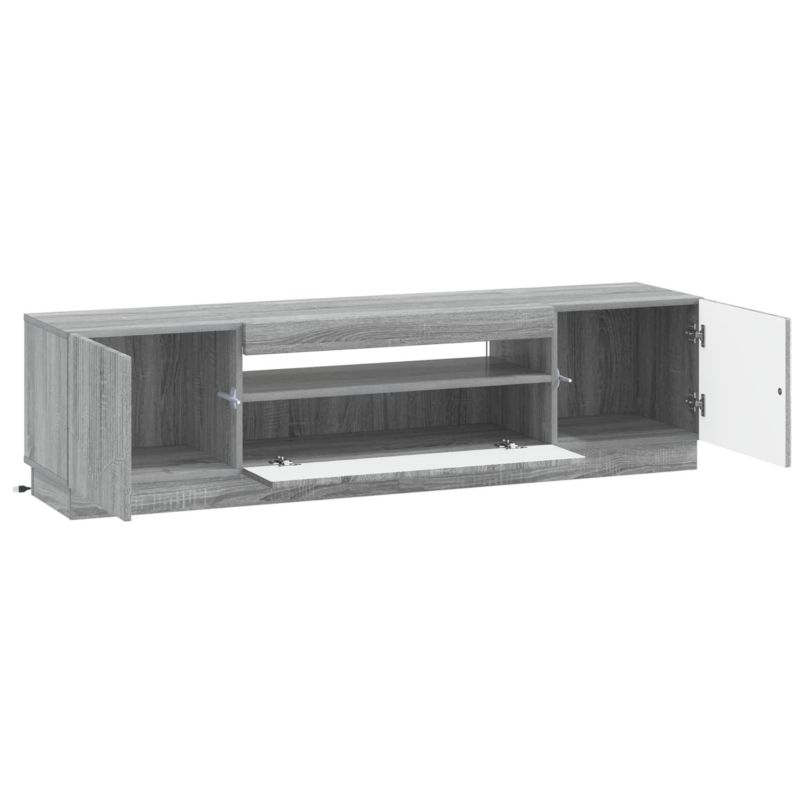 vidaXL LED-TV-Schrank Sonoma-Grau Holzwerkstoff