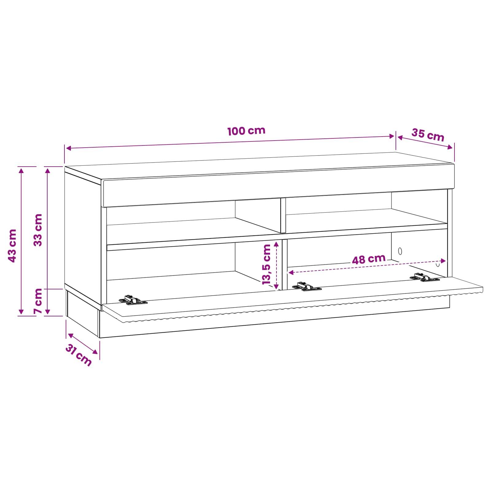 vidaXL LED-TV-Schrank Altholz Holzwerkstoff