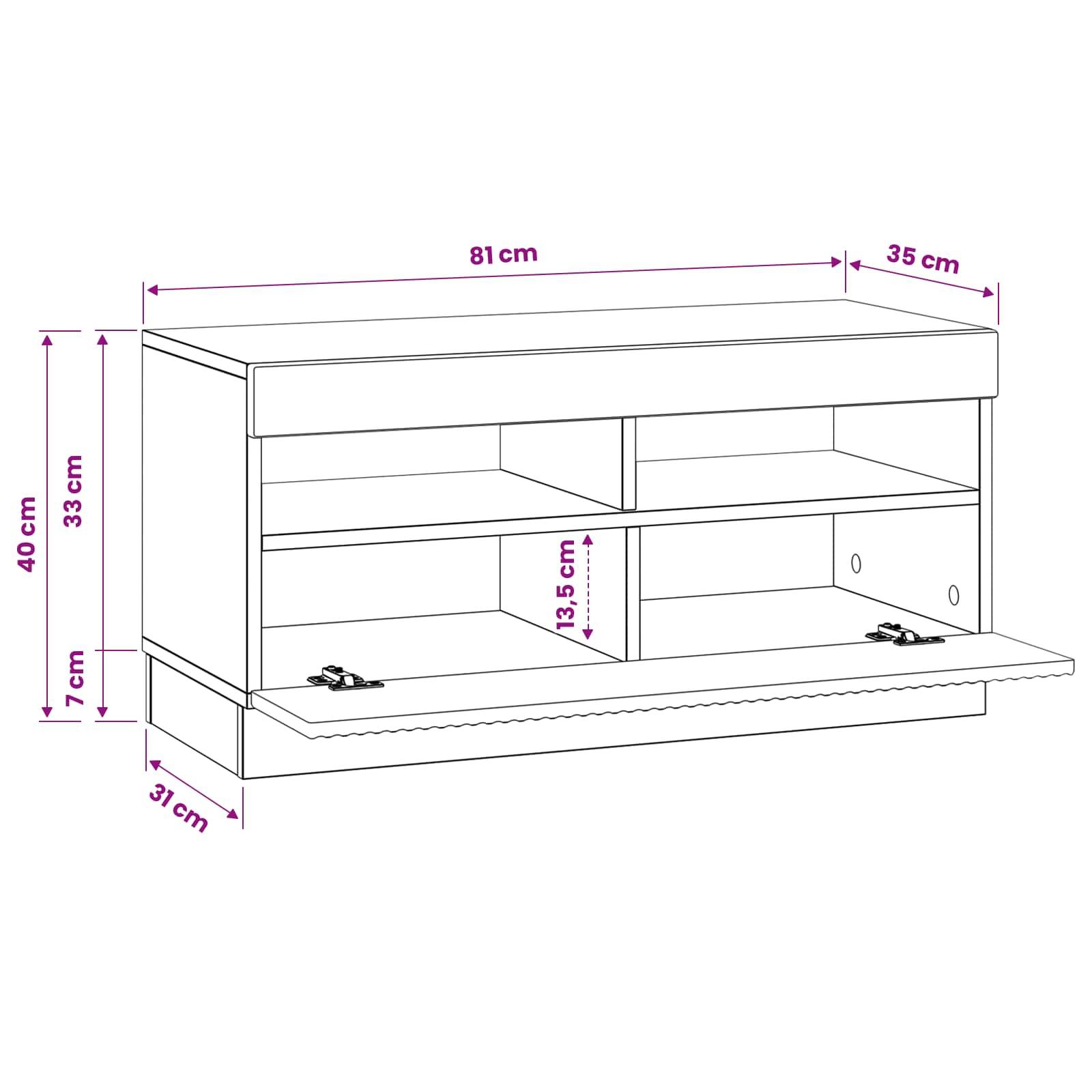 vidaXL LED-TV-Schrank Weiß Holzwerkstoff