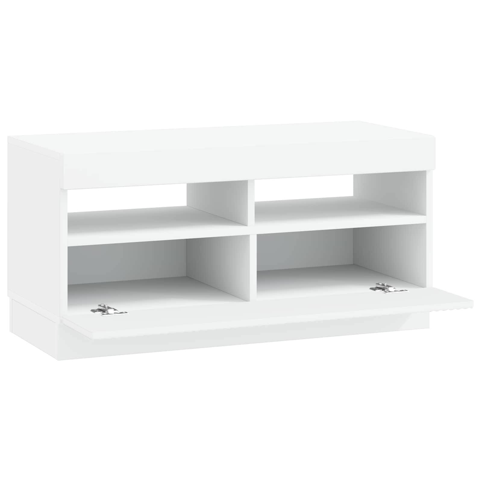 vidaXL LED-TV-Schrank Weiß Holzwerkstoff