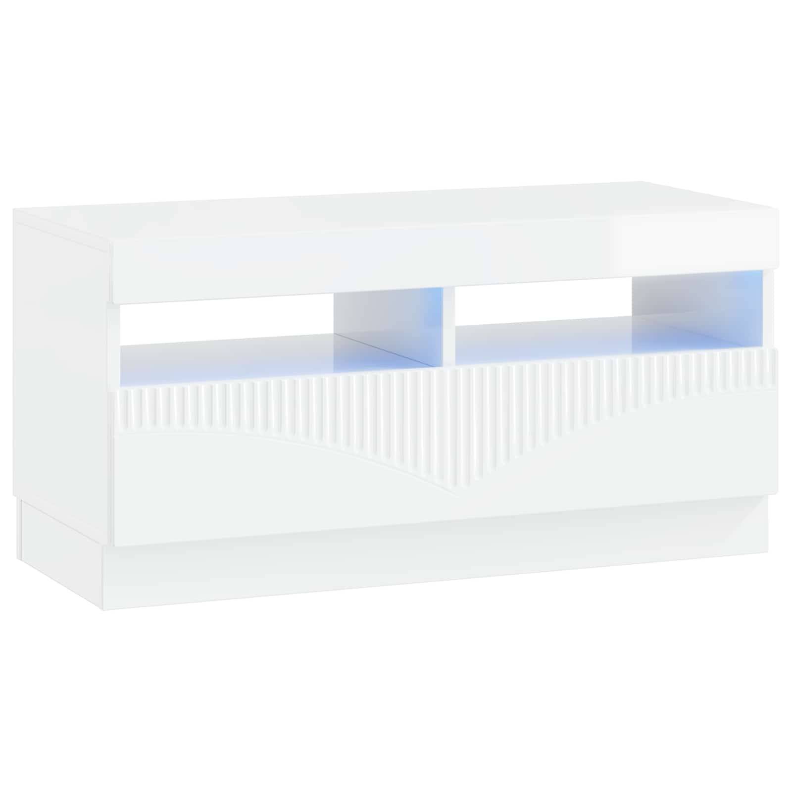 vidaXL LED-TV-Schrank Hochglanz Weiß Holzwerkstoff