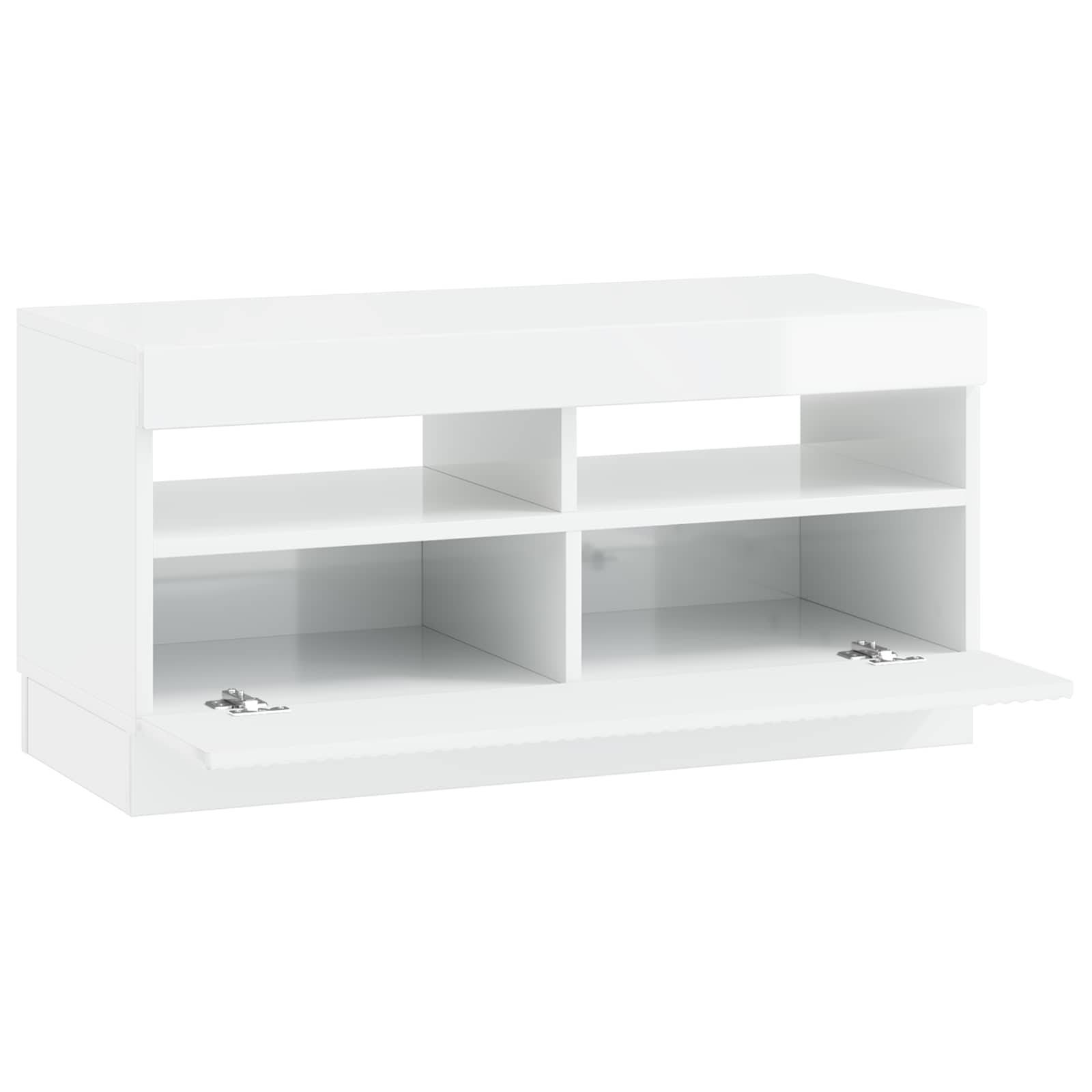 vidaXL LED-TV-Schrank Hochglanz Weiß Holzwerkstoff