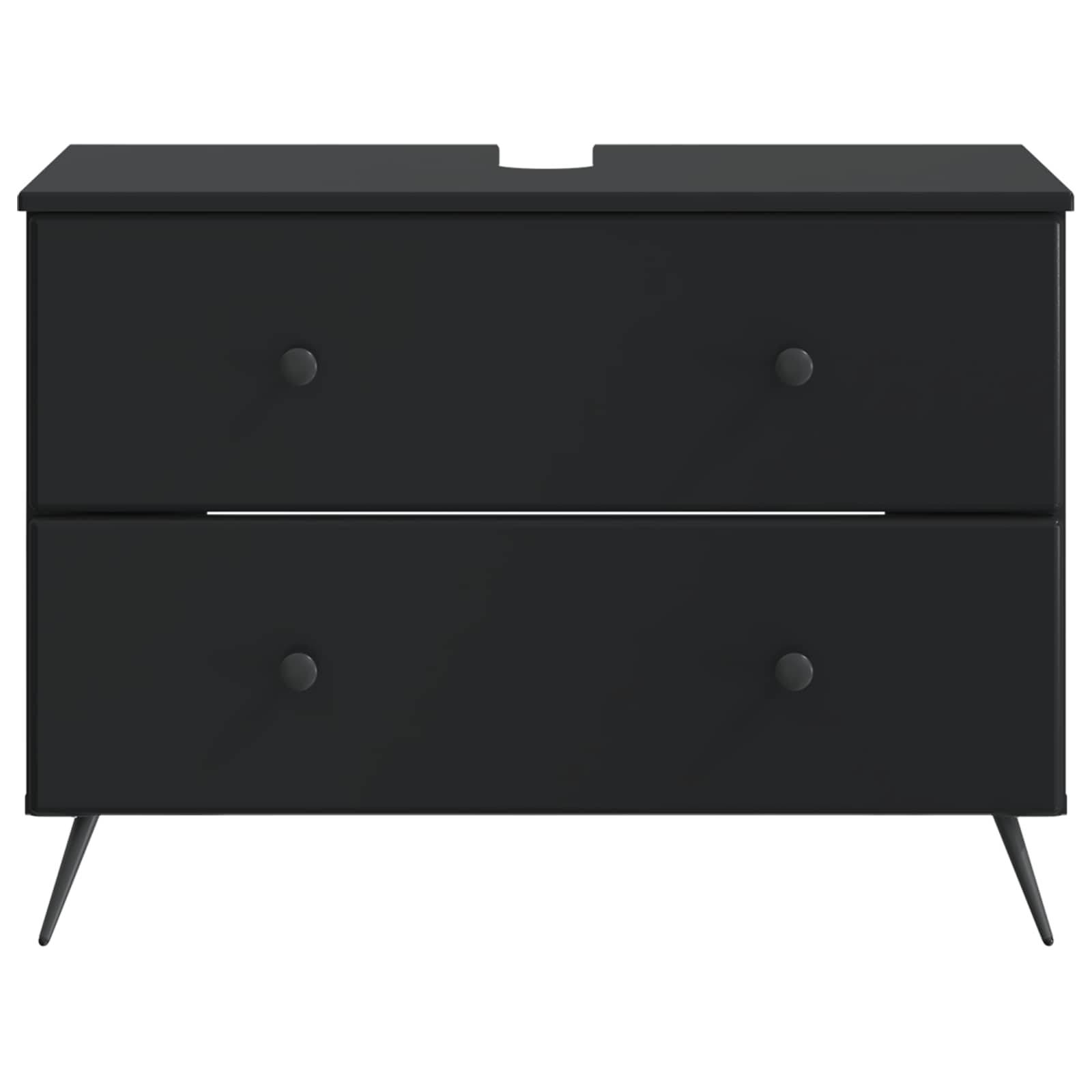 vidaXL Waschbeckenschrank BREDA Schwarz 82 x 41 x 59 cm Holzwerkstoff