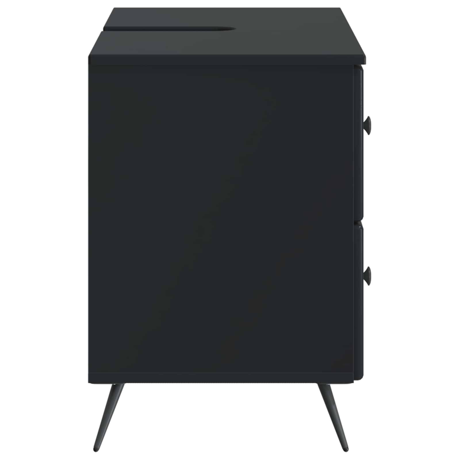 vidaXL Waschbeckenschrank BREDA Schwarz 82 x 41 x 59 cm Holzwerkstoff