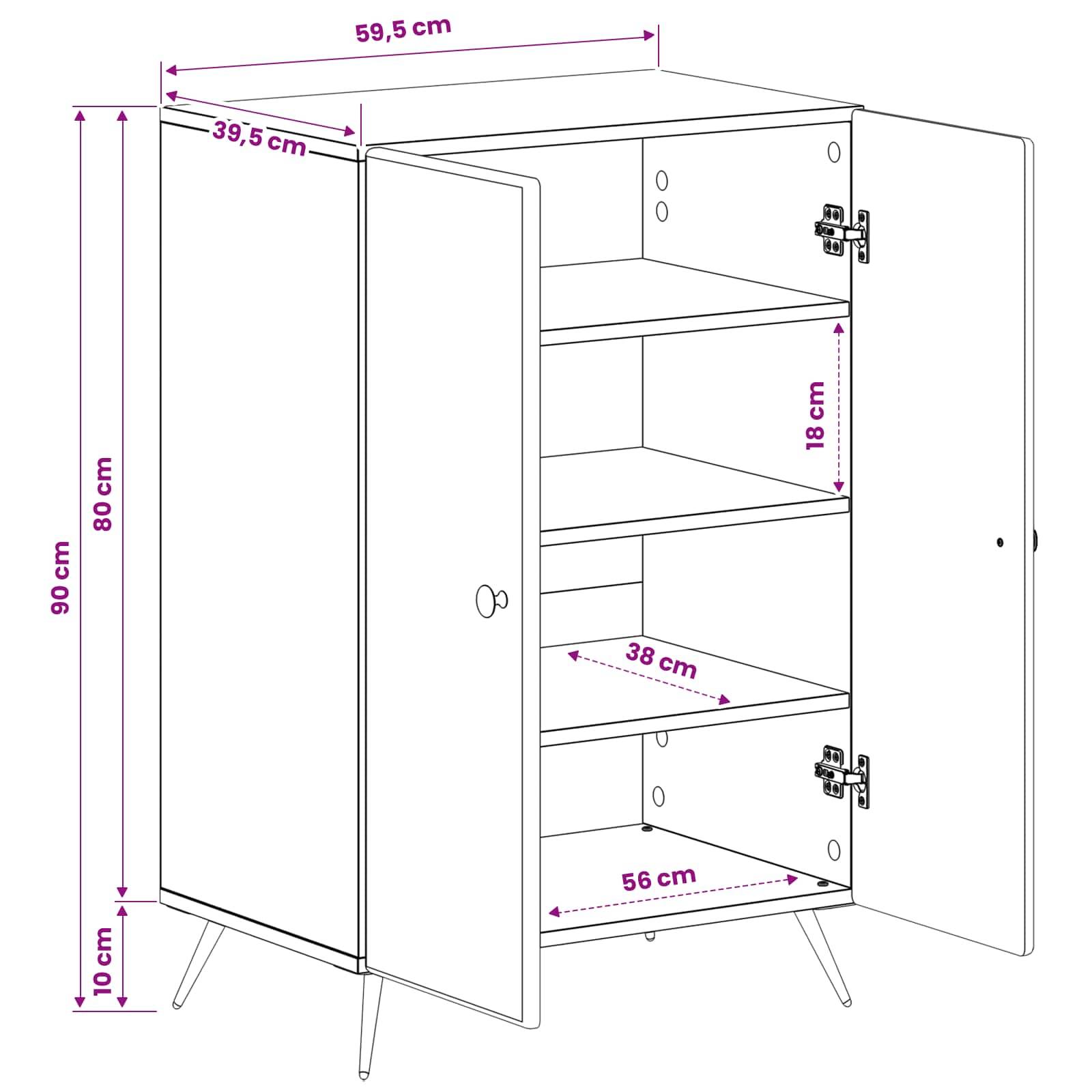 vidaXL Schuhschrank BREDA 59,5 x 39,5 x 90 cm Holzwerkstoff Altholz