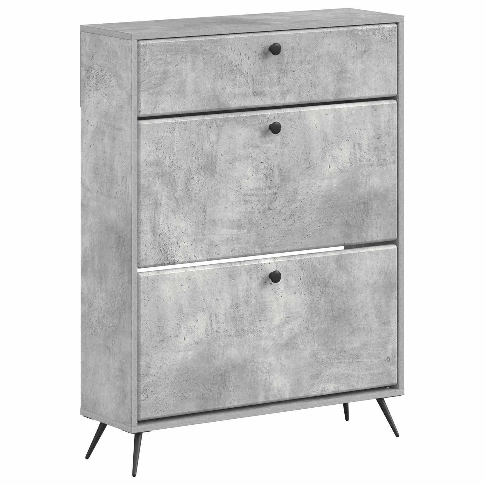 vidaXL Schuhschrank BREDA 78 x 24 x 103 cm Holzwerkstoff Betongrau