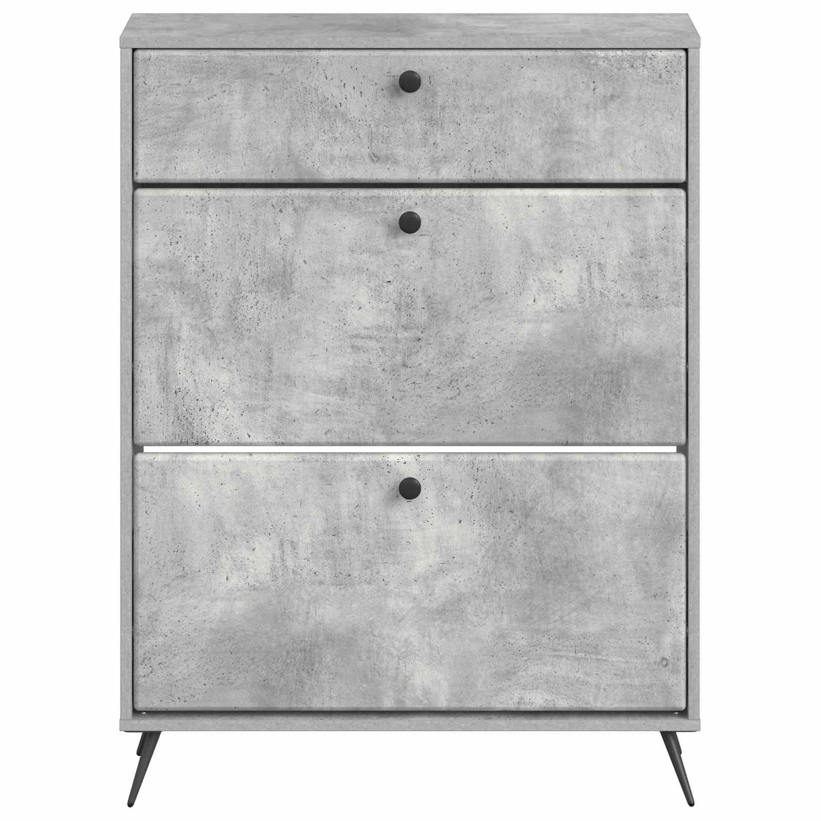 vidaXL Schuhschrank BREDA 78 x 24 x 103 cm Holzwerkstoff Betongrau