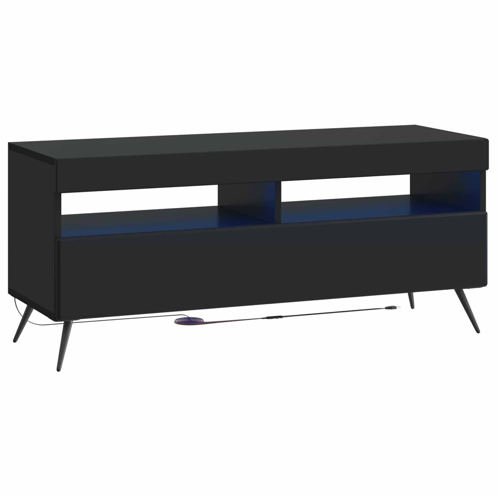 vidaXL 5-teiliges LED TV Schrank Schwarz Holzwerkstoff