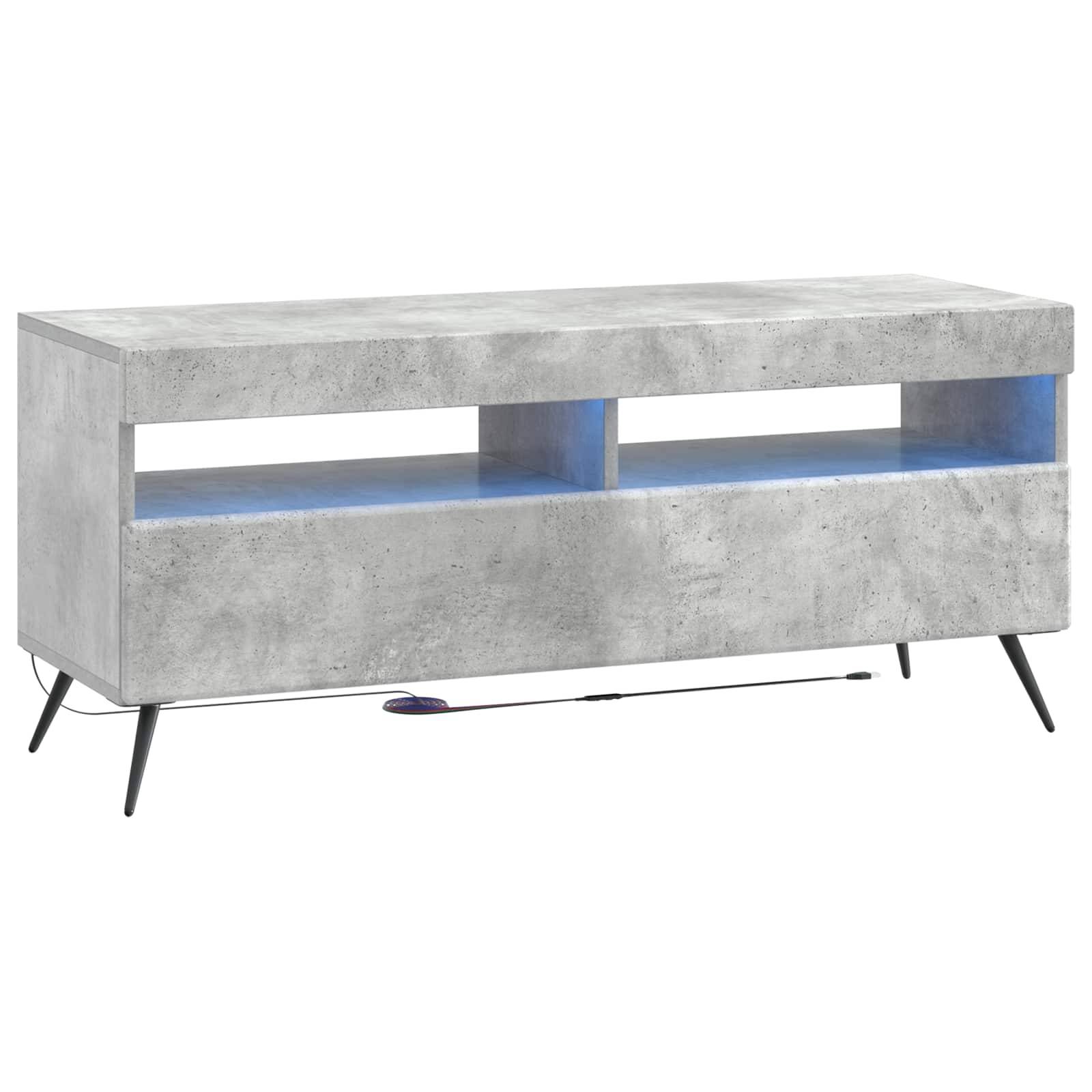 vidaXL LED-TV-Schrank Betongrau Holzwerkstoff