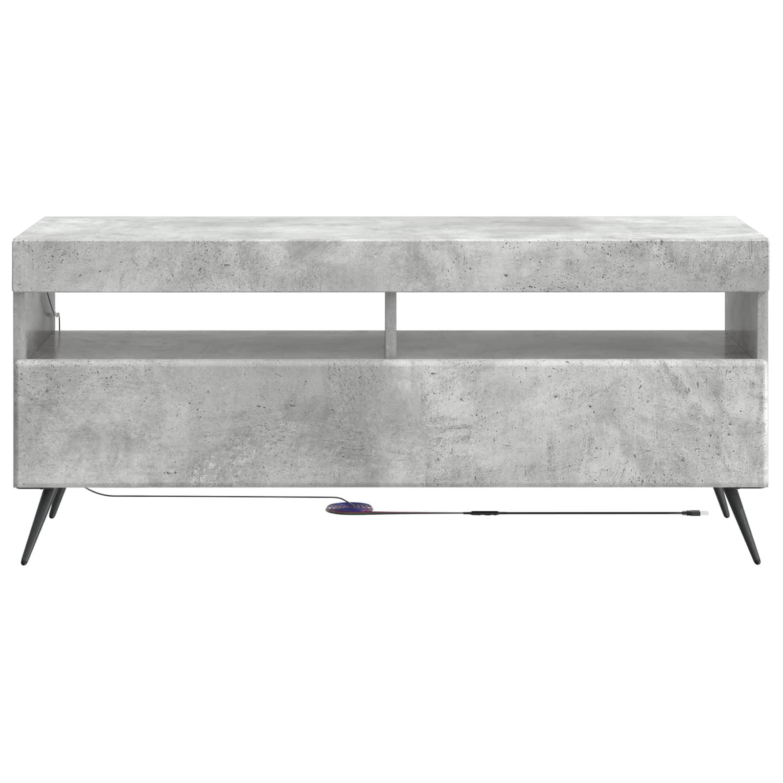 vidaXL LED-TV-Schrank Betongrau Holzwerkstoff