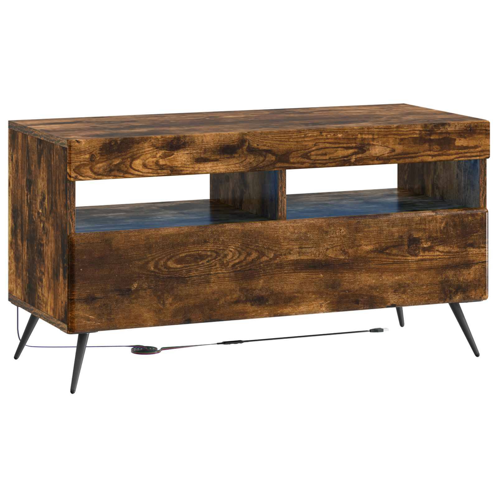 vidaXL LED-TV-Schrank Raucheiche Holzwerkstoff
