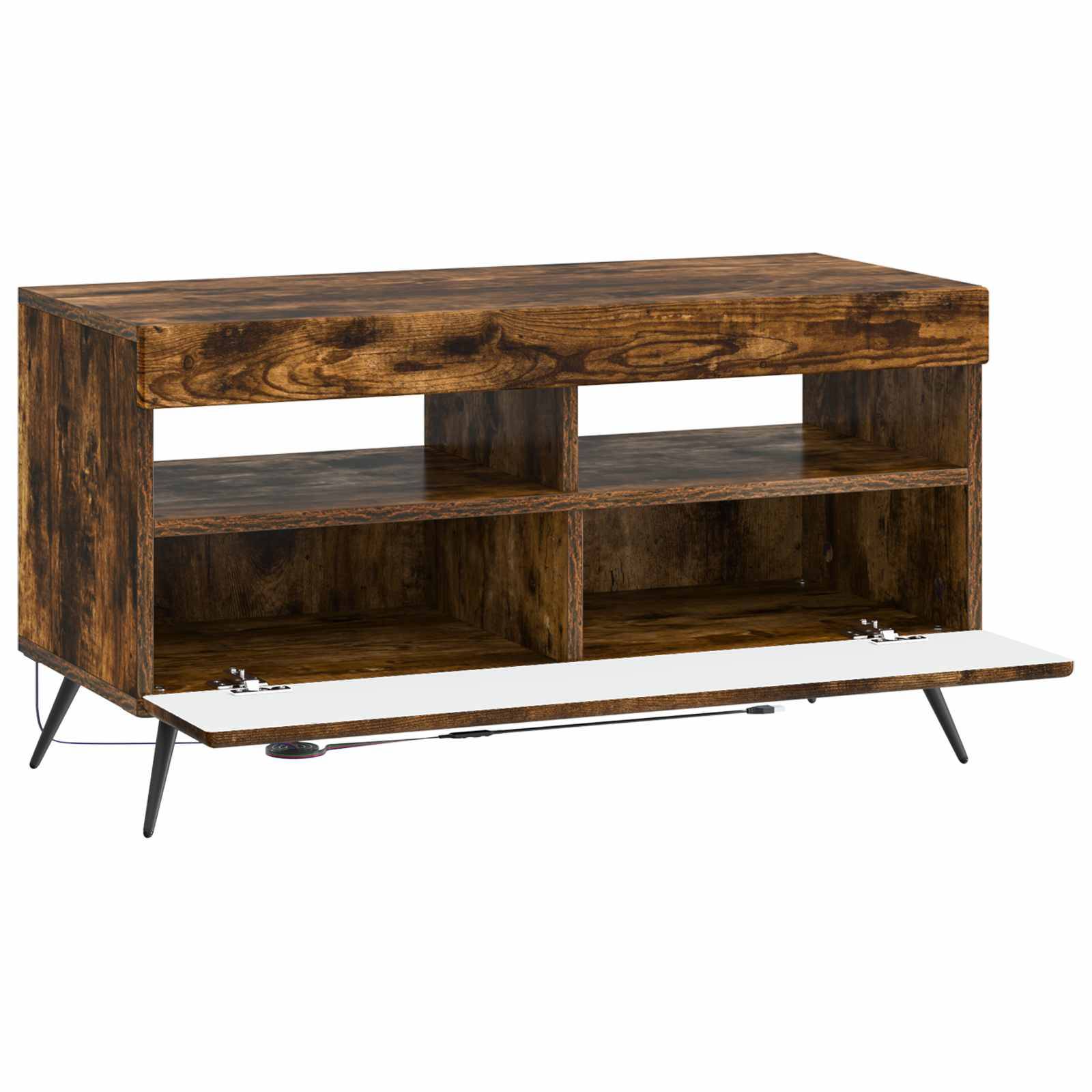 vidaXL LED-TV-Schrank Raucheiche Holzwerkstoff