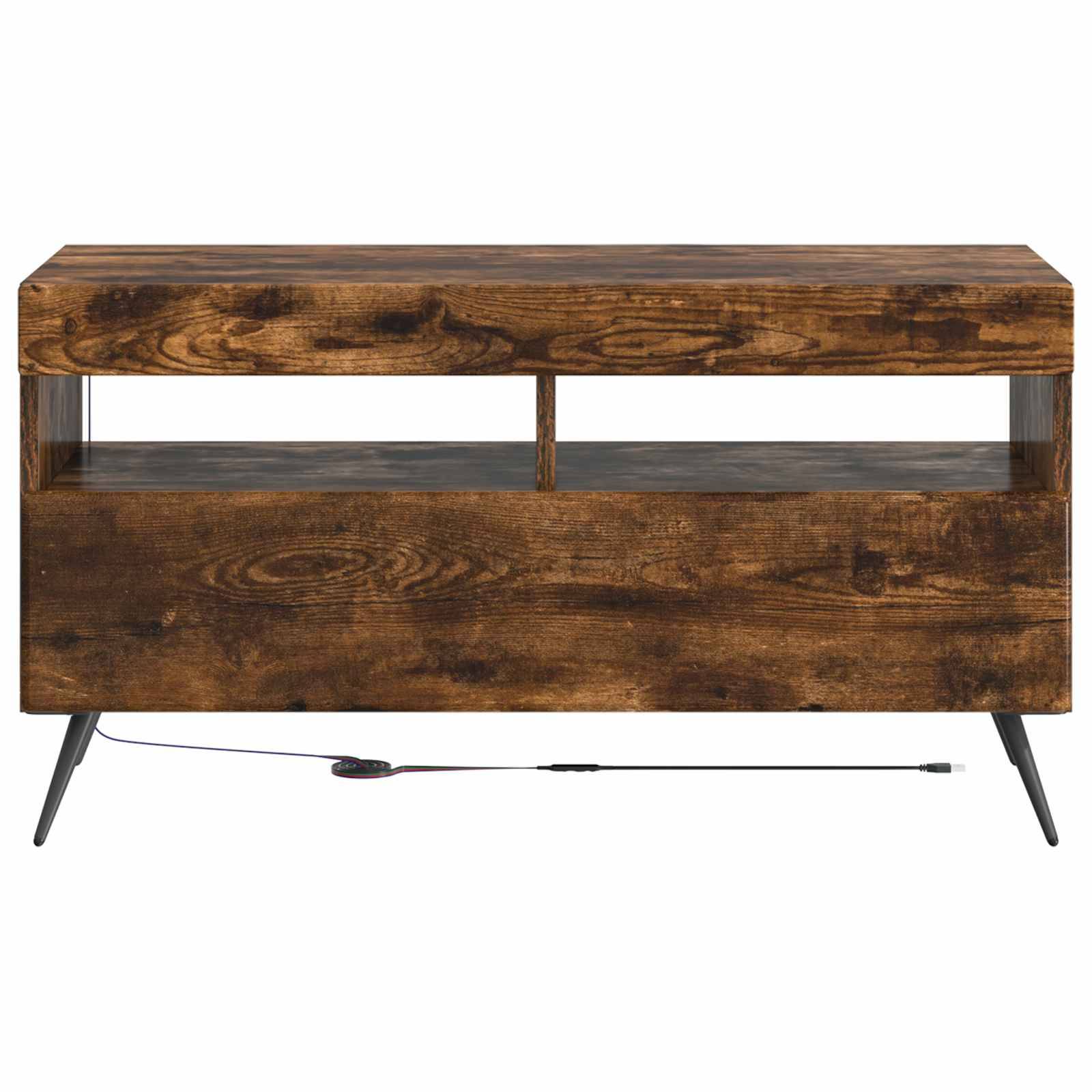 vidaXL LED-TV-Schrank Raucheiche Holzwerkstoff