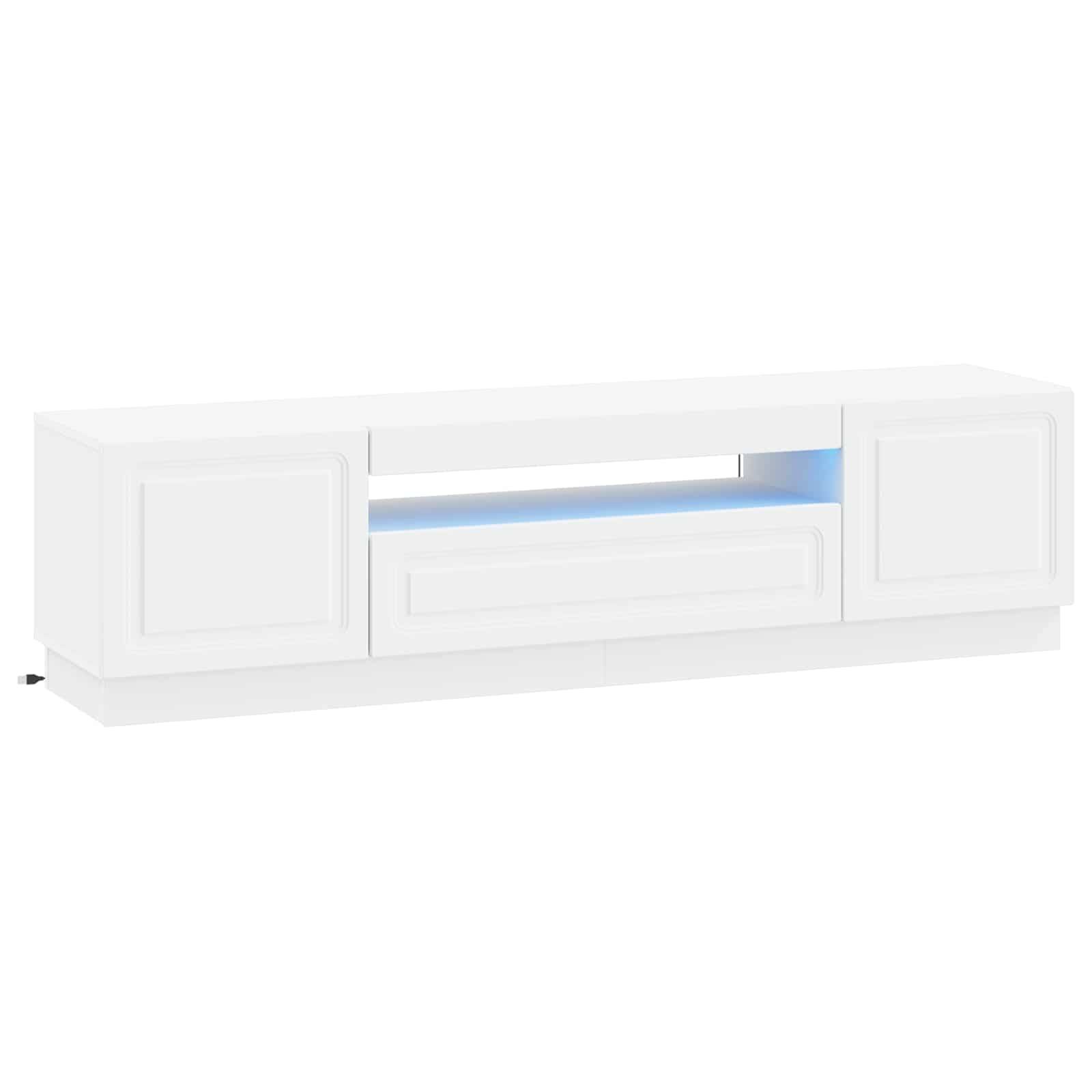 vidaXL LED-TV-Schrank Weiß Holzwerkstoff