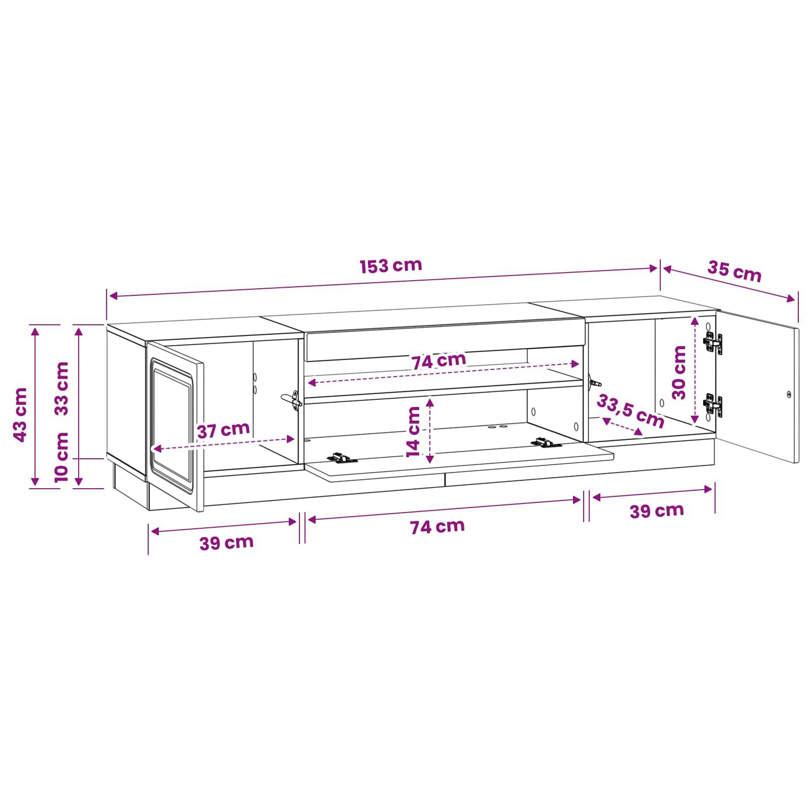 vidaXL LED-TV-Schrank Weiß Holzwerkstoff