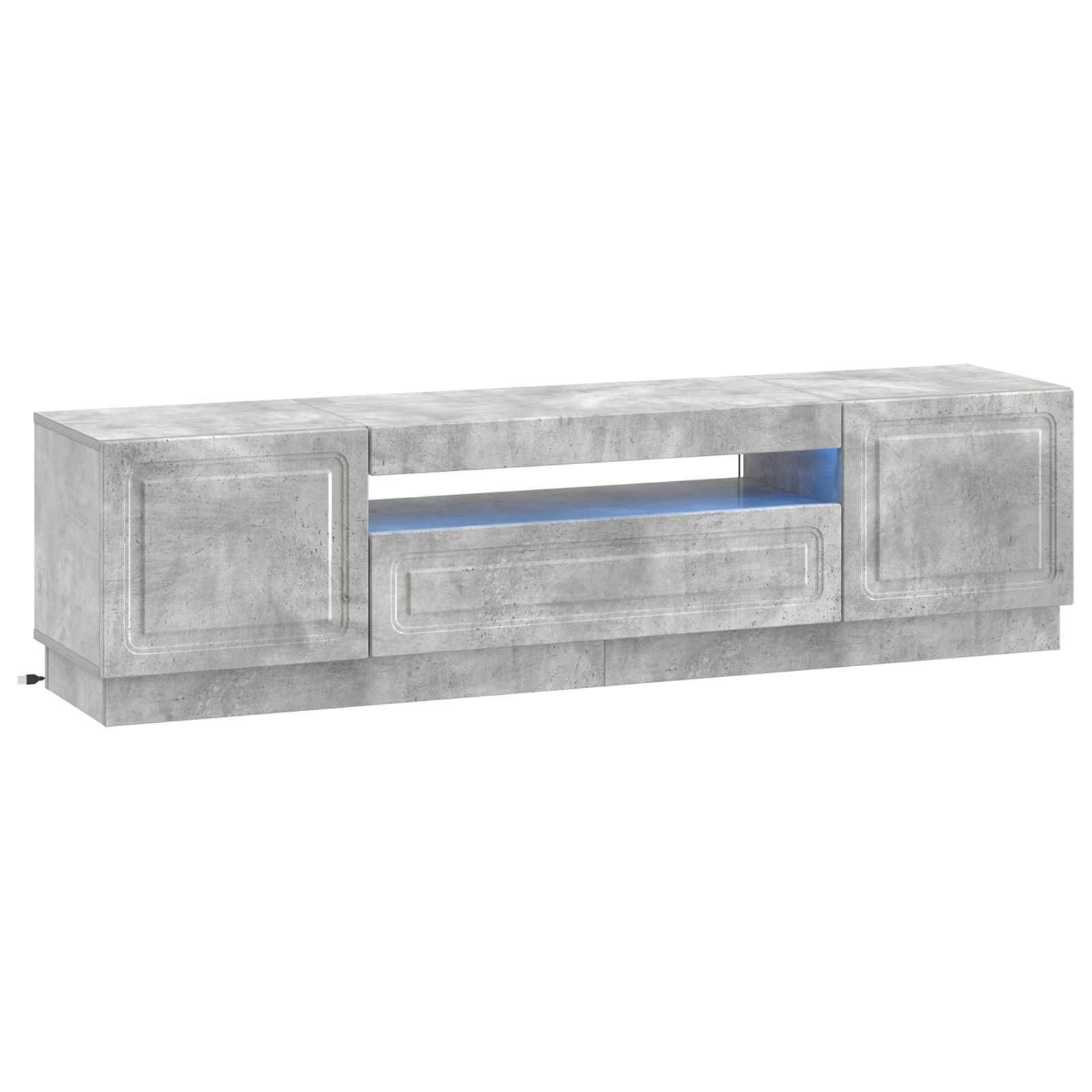 vidaXL LED-TV-Schrank Betongrau Holzwerkstoff