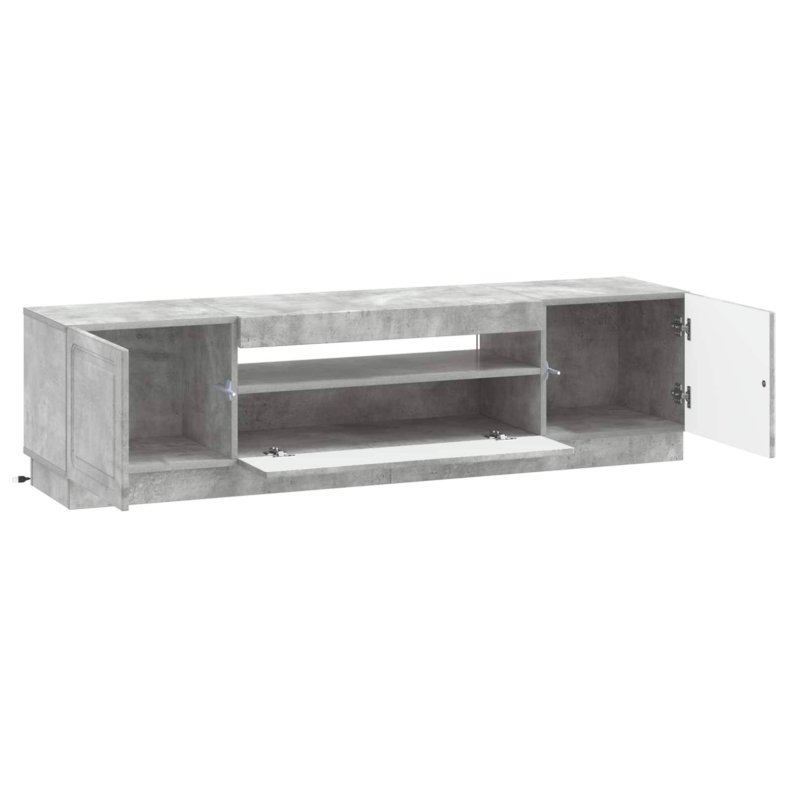 vidaXL LED-TV-Schrank Betongrau Holzwerkstoff